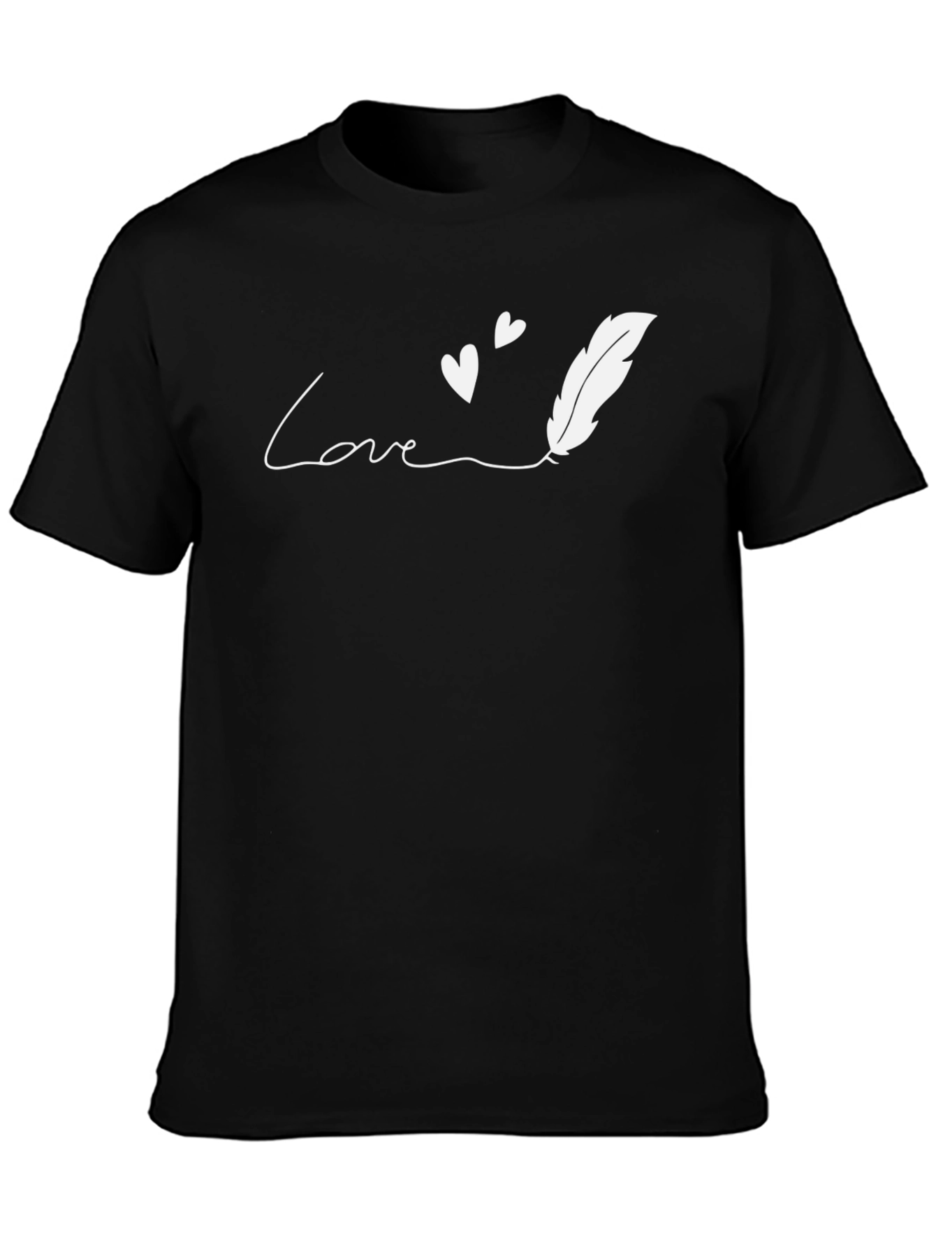 Love Feather Graphic Tee - Stylish Black T-Shirt