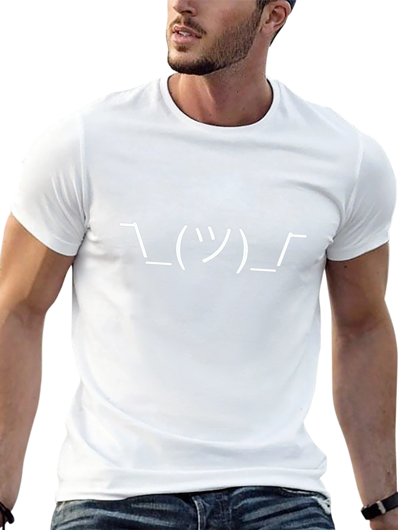 Shrug Emoji Graphic Tee - Black T-Shirt