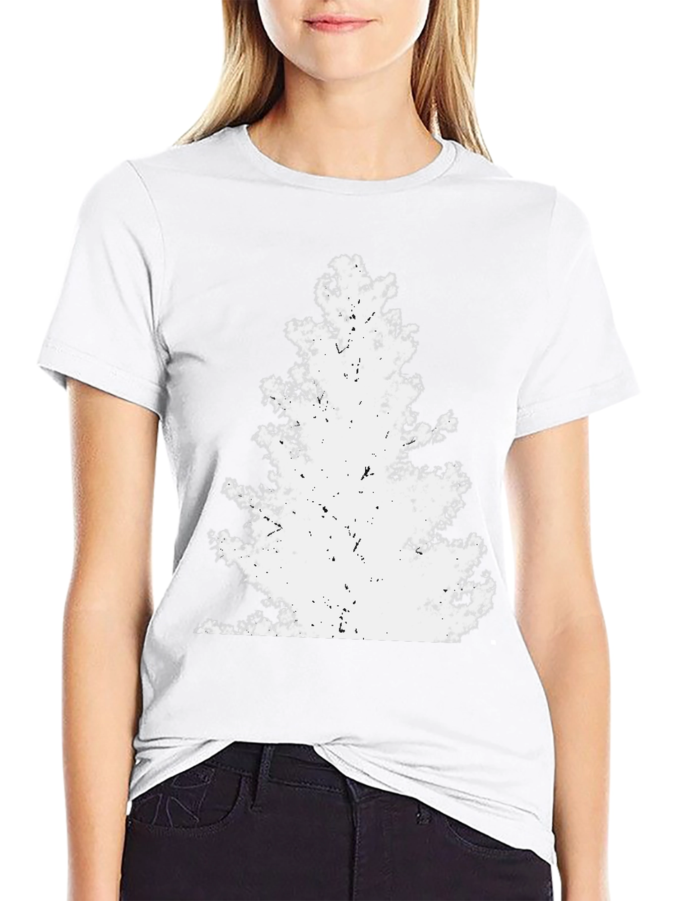 Grunge Tree Graphic Tee - Black