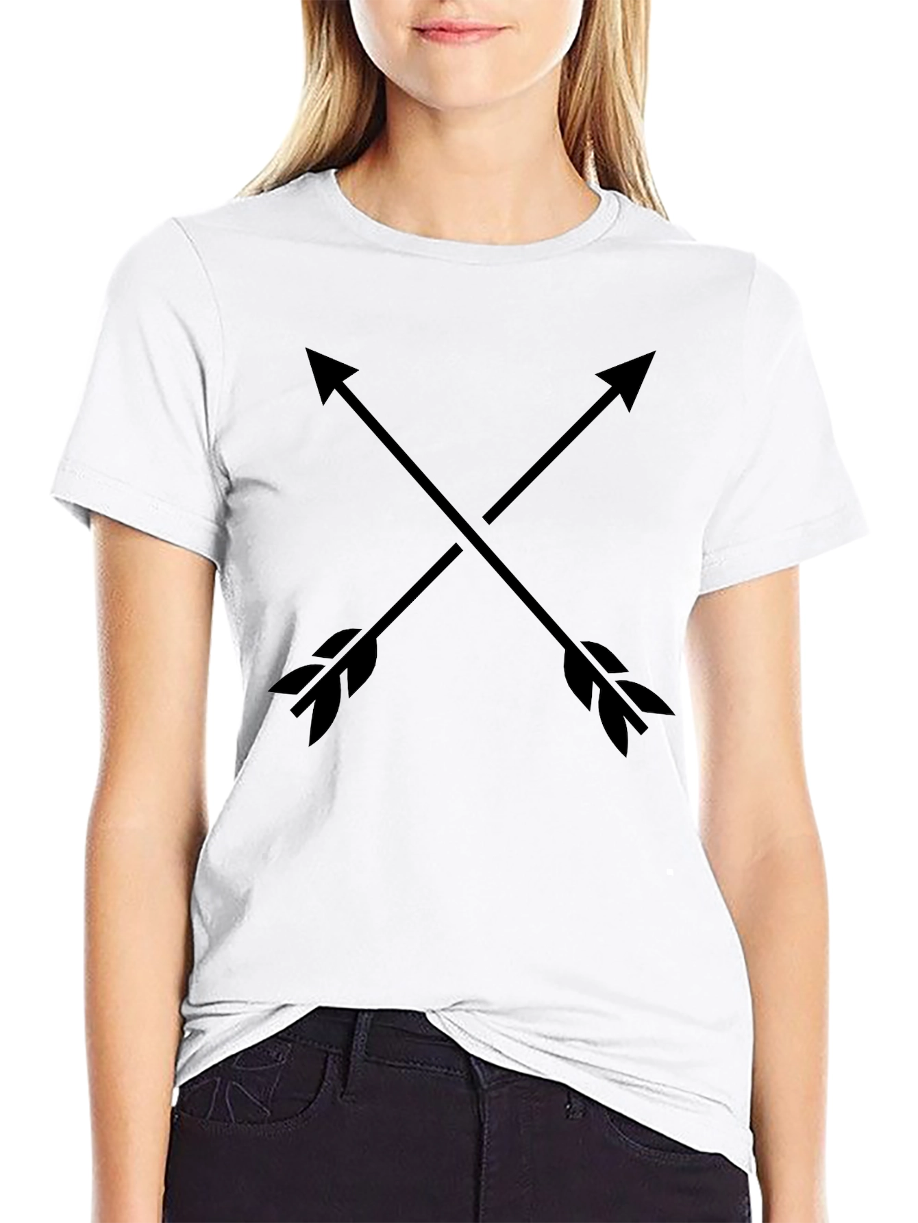 Crossed Arrows Black Graphic Tee - Casual Style