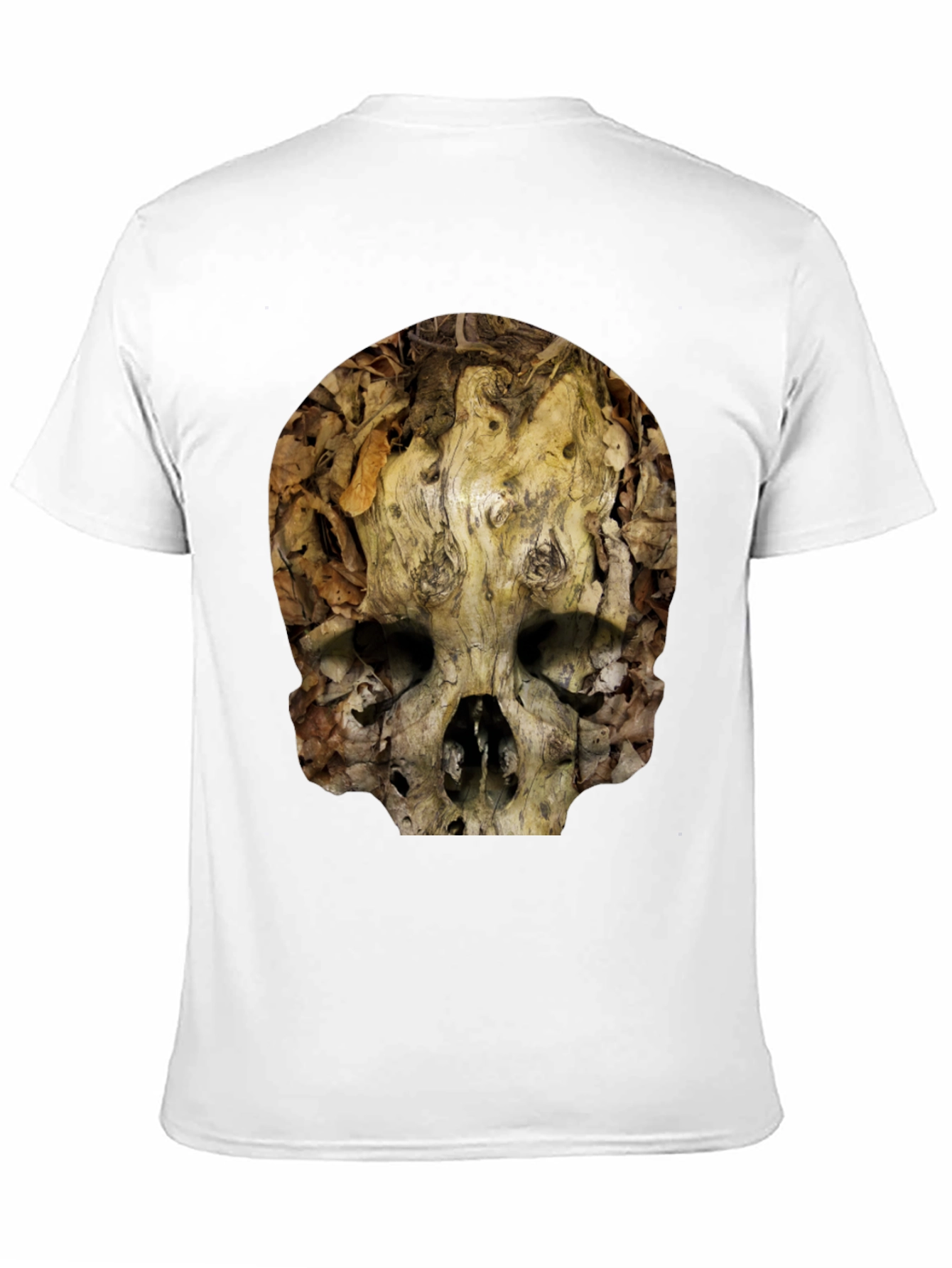 Nature Skull T-Shirt - Unique Wood Grain Design