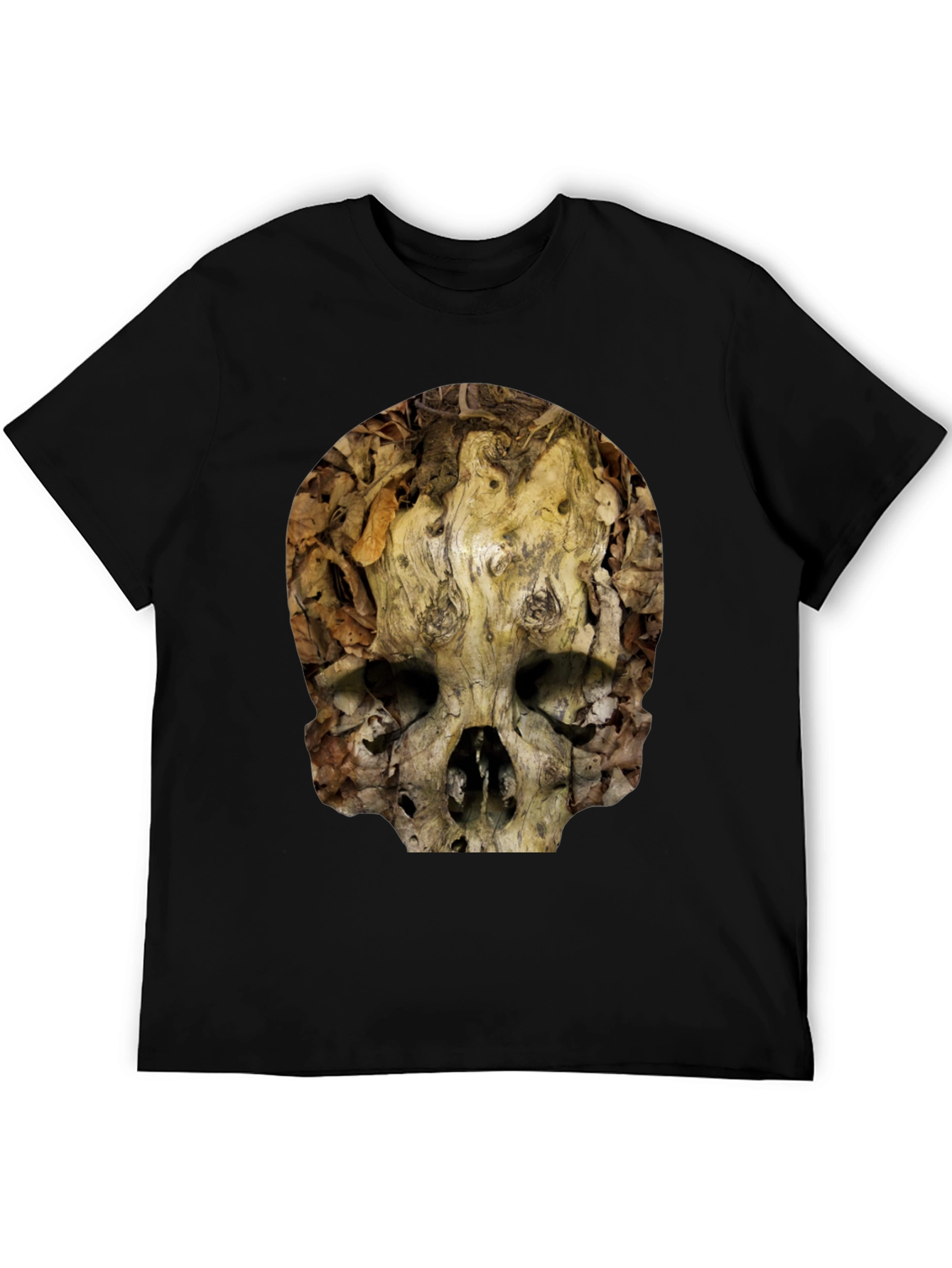 Nature Skull T-Shirt - Unique Wood Grain Design