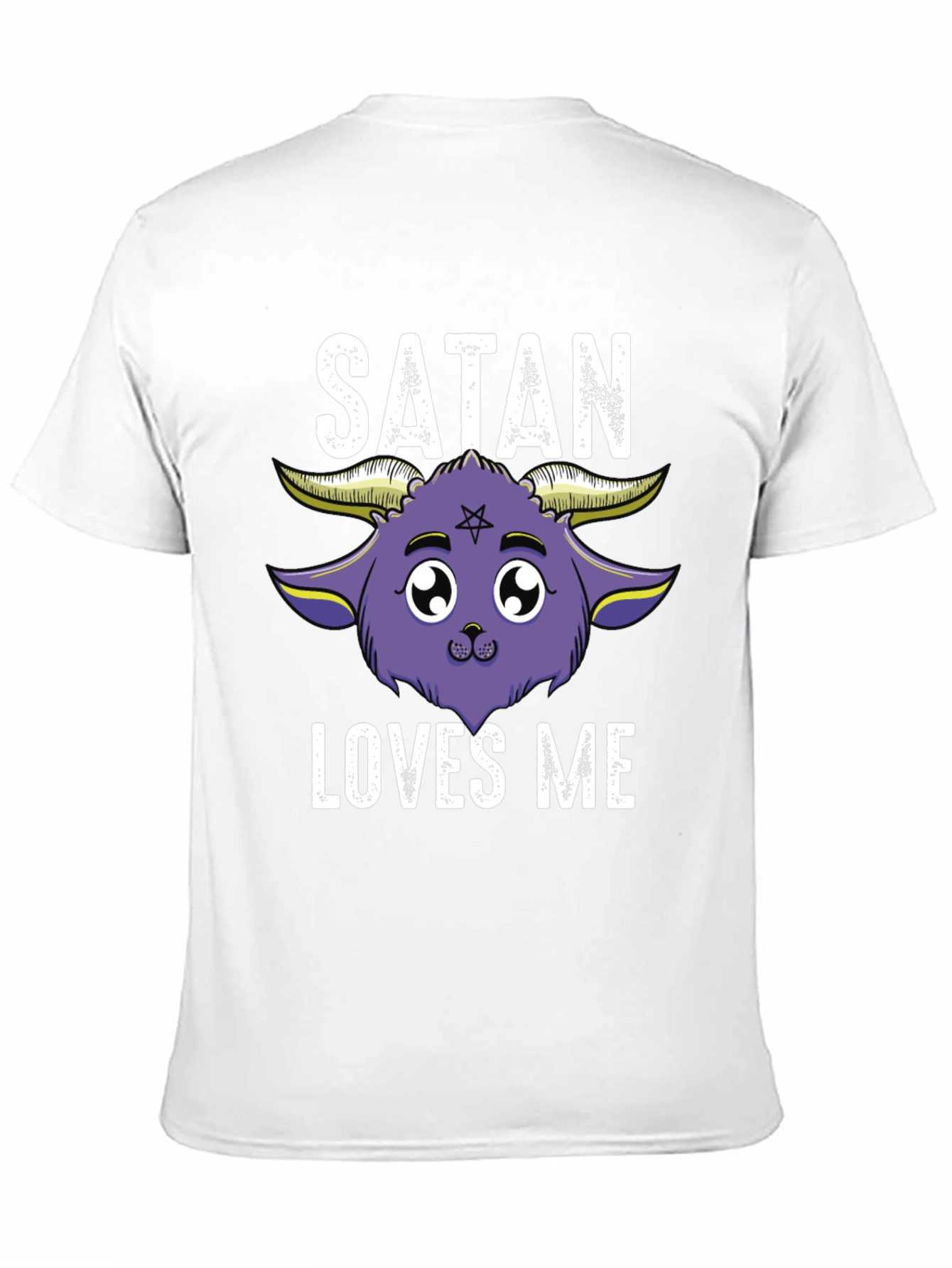 Satan Loves Me Graphic Tee - Cute Goat Design