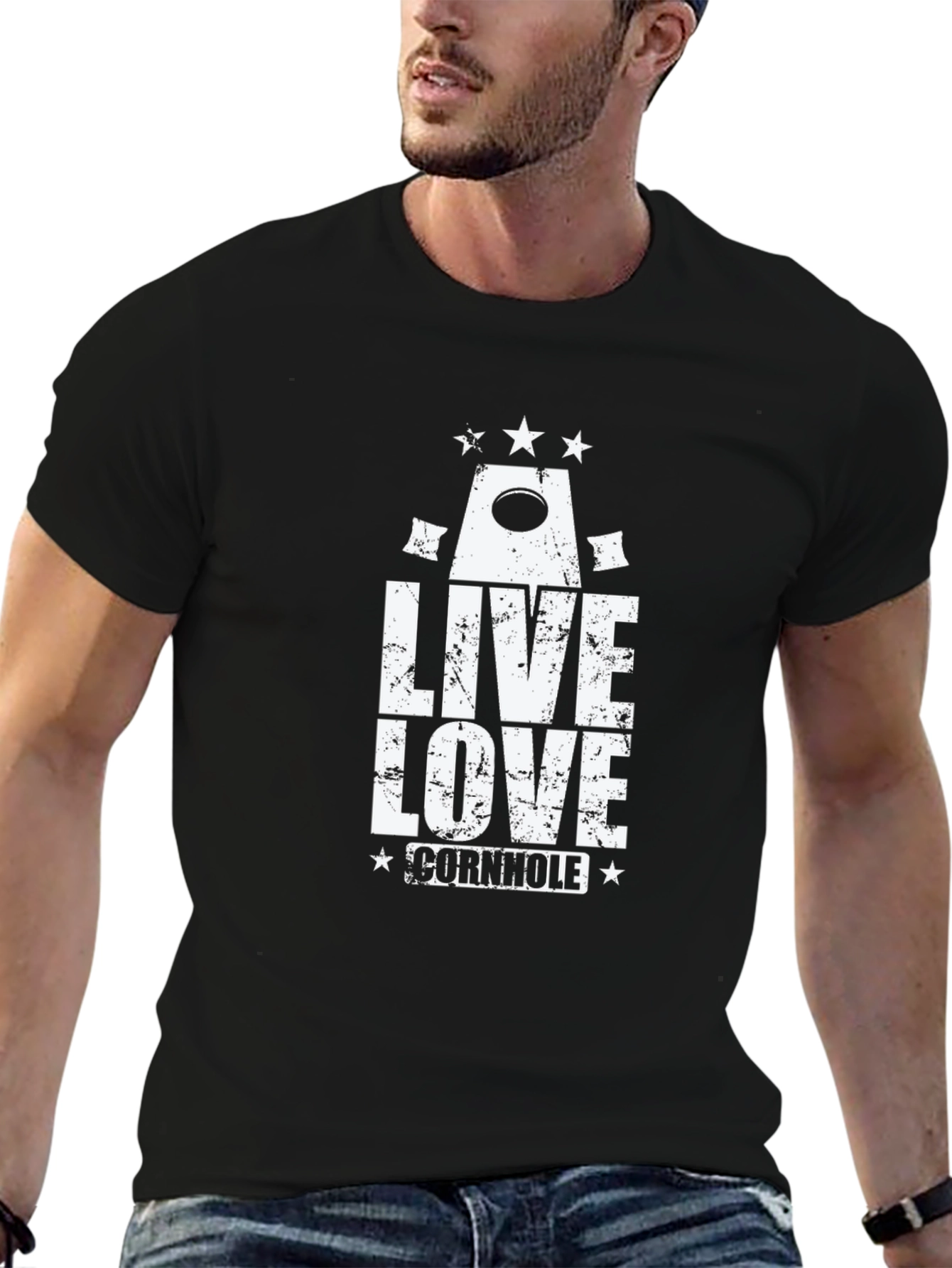 Live Love Cornhole Black T-Shirt