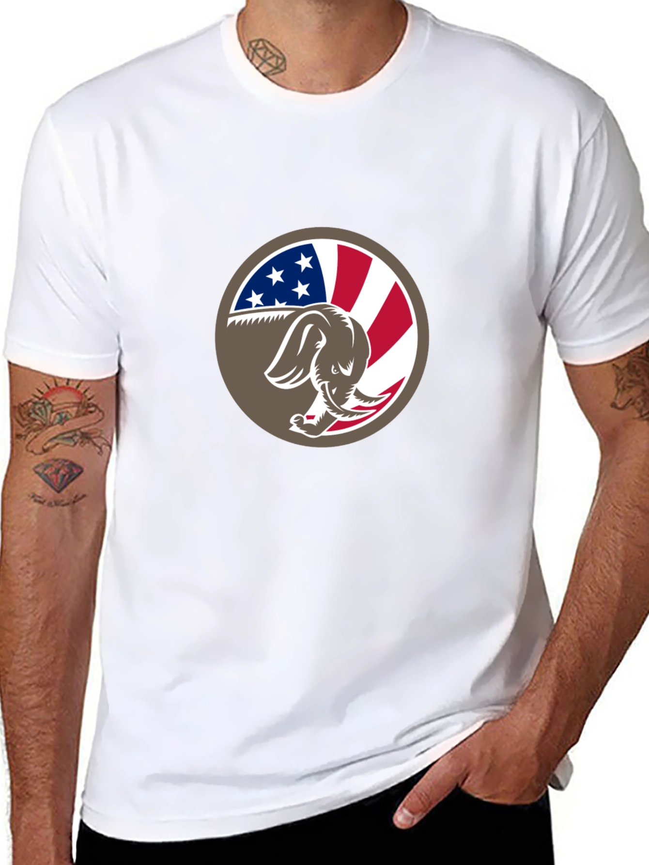 Republican Elephant USA Flag T-Shirt