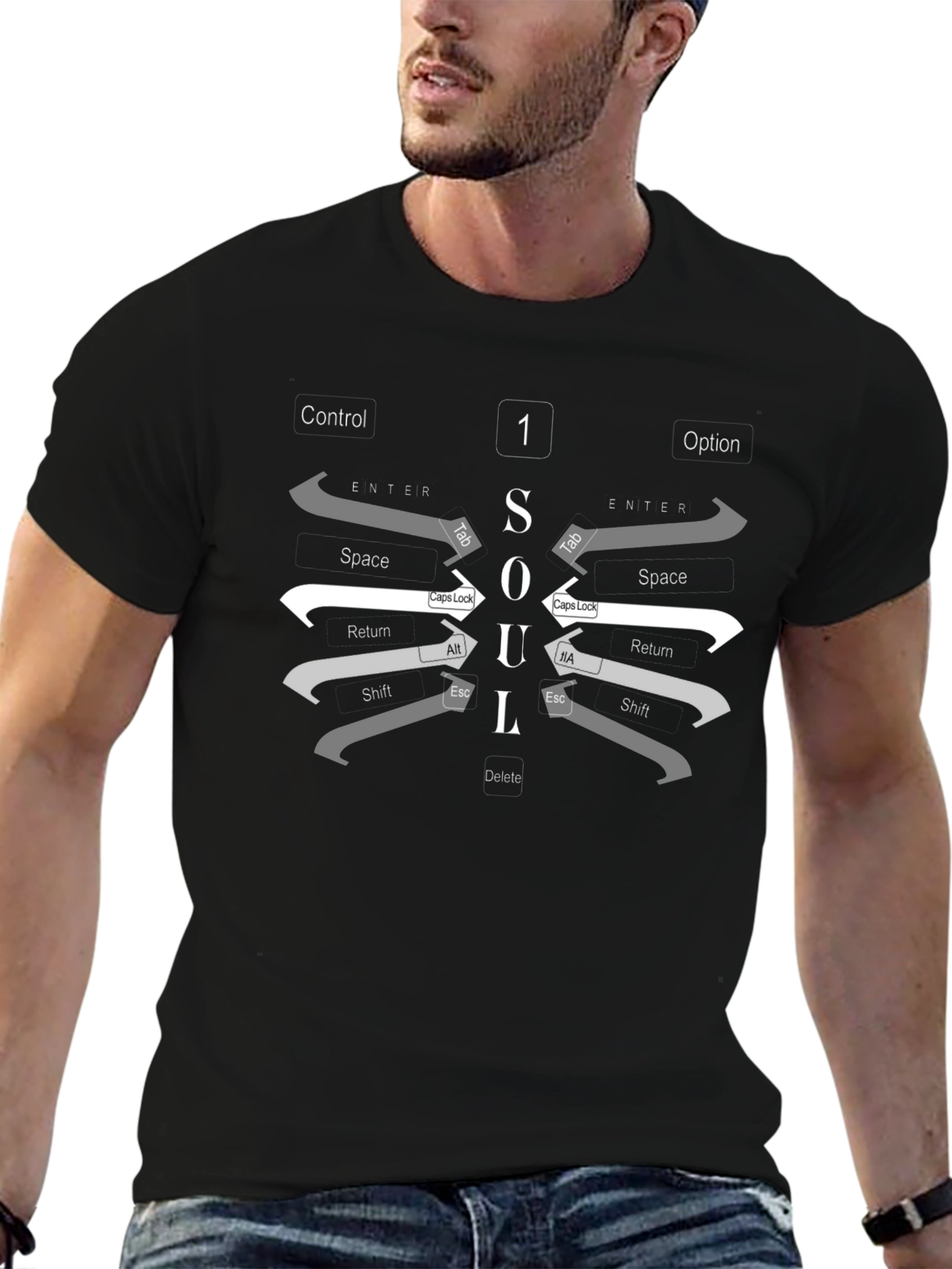 SOUL Computer Keyboard Graphic T-Shirt