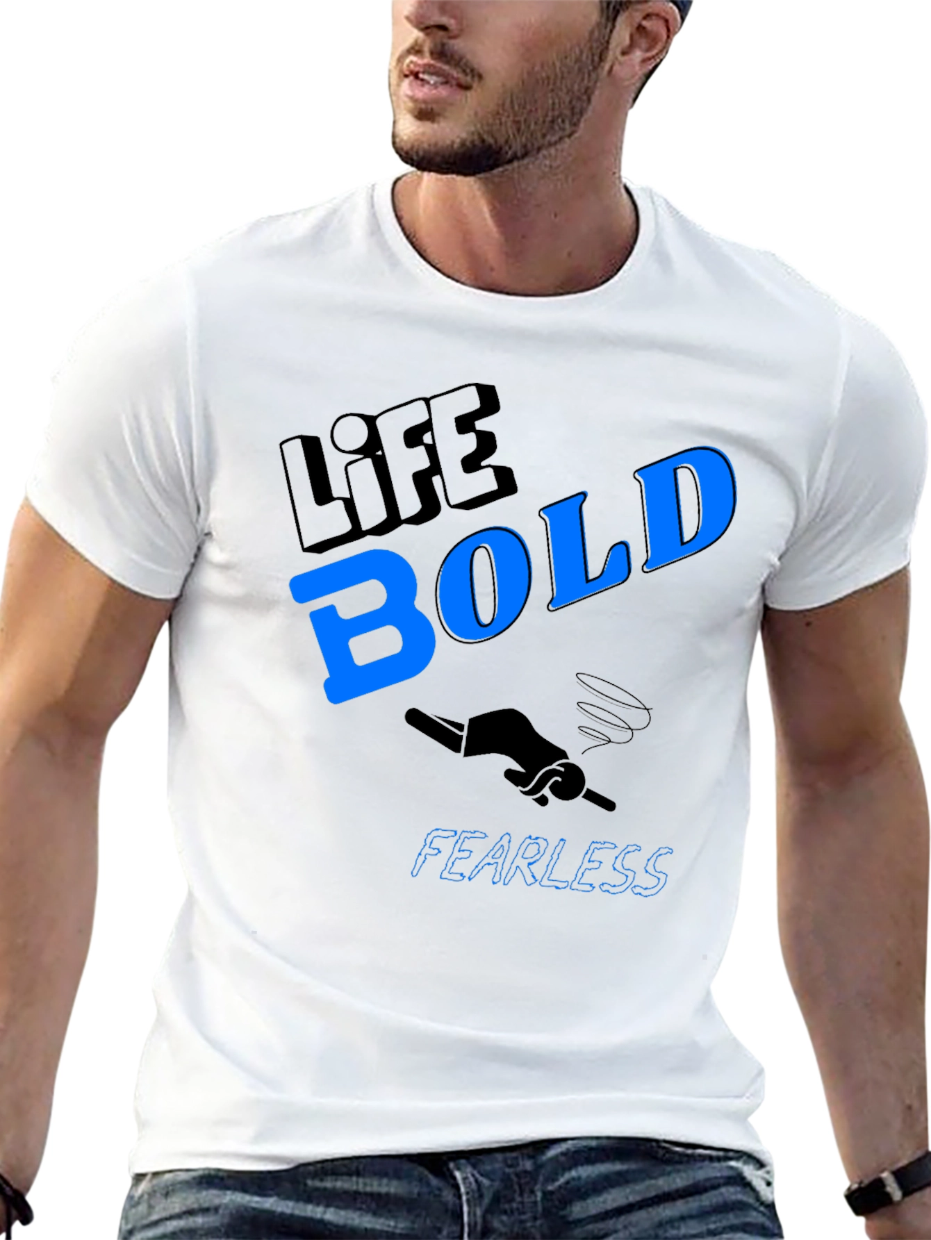 Life Bold Fearless Graphic Tee - Black