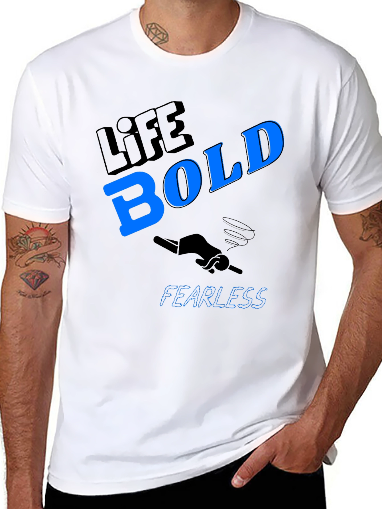 Life Bold Fearless Graphic Tee - Black