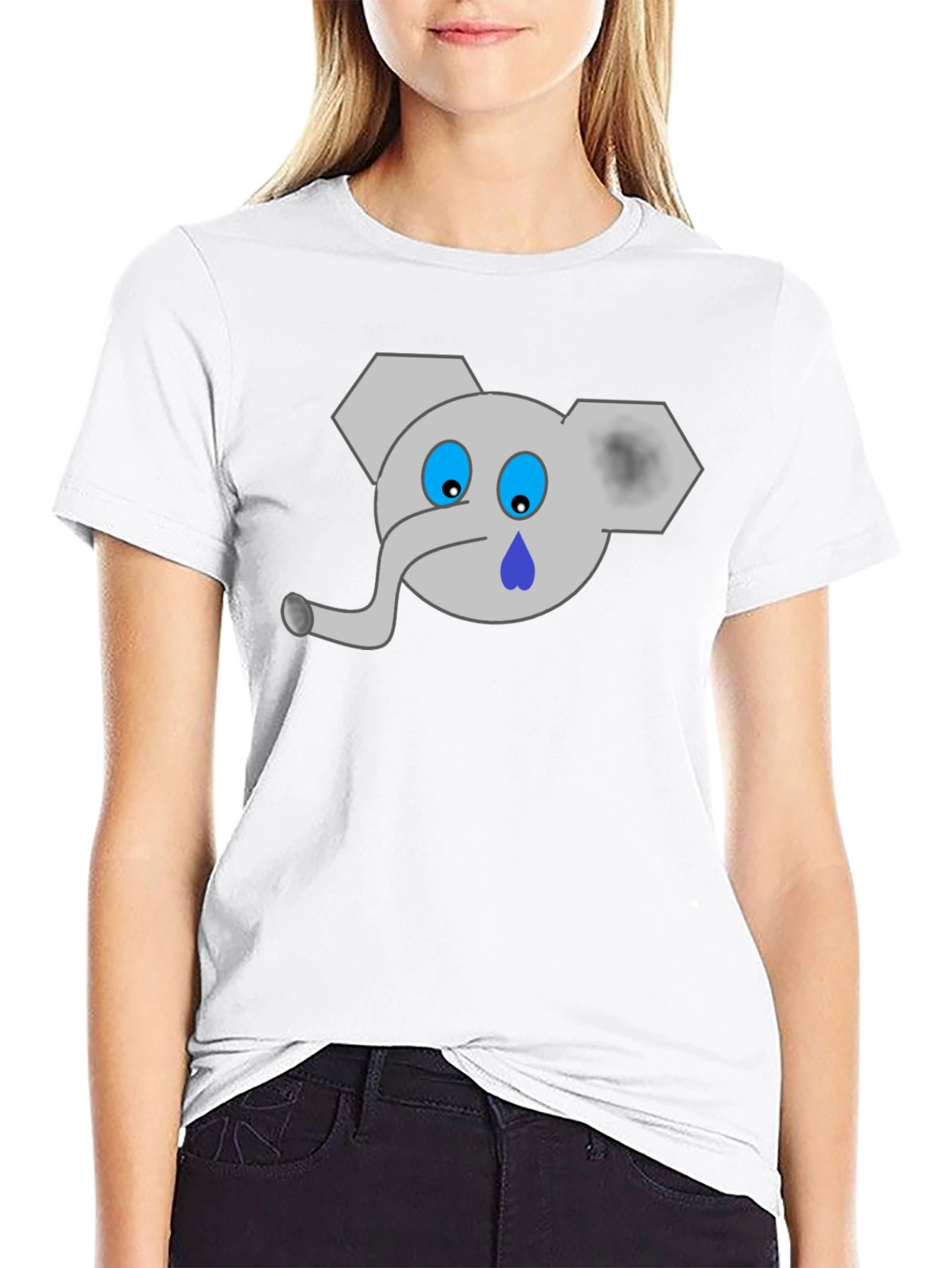 Sad Elephant Graphic Tee - Black T-Shirt