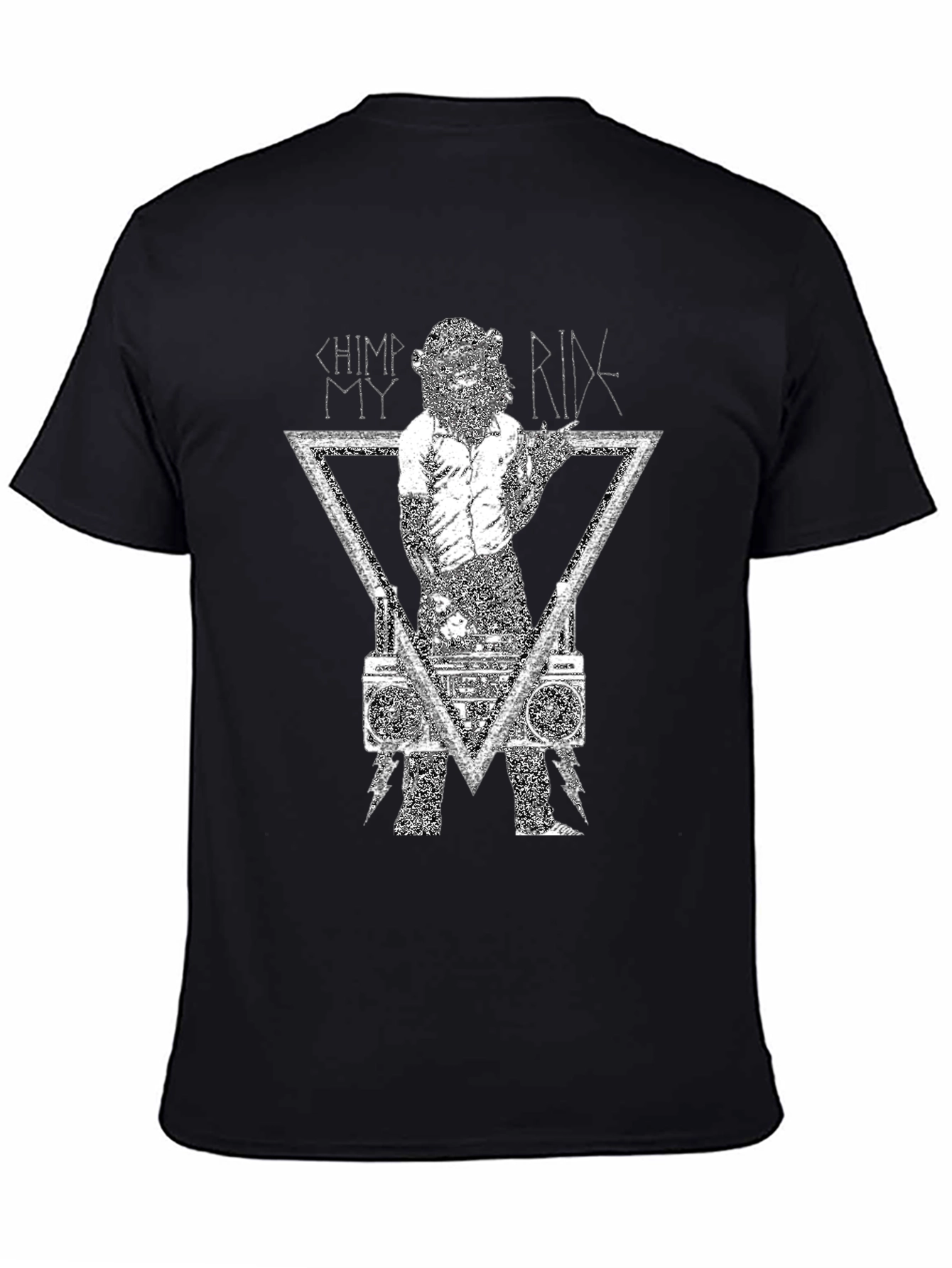 Chimp My Ride Graphic Tee - Black Cotton T-Shirt