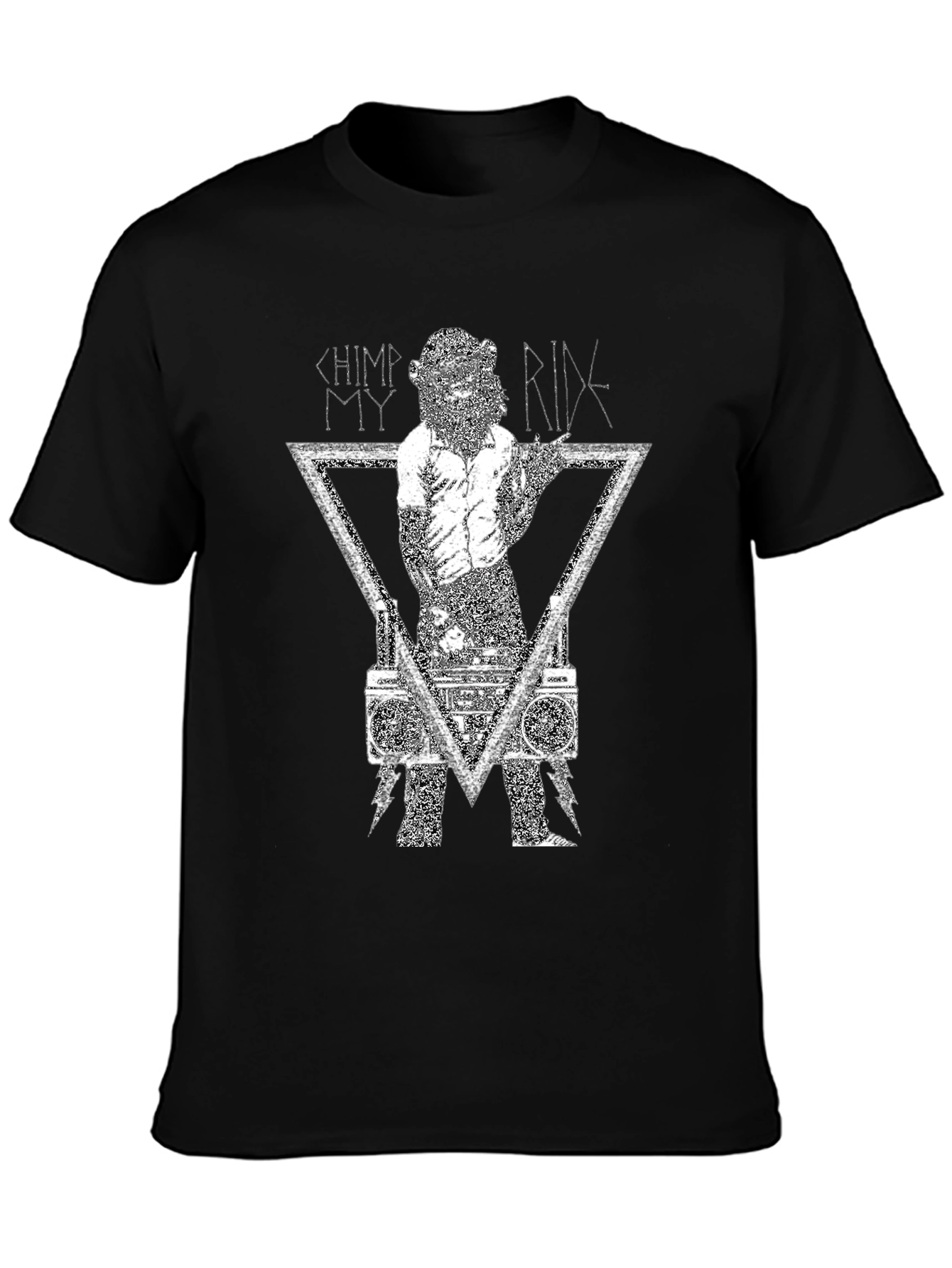 Chimp My Ride Graphic Tee - Black Cotton T-Shirt