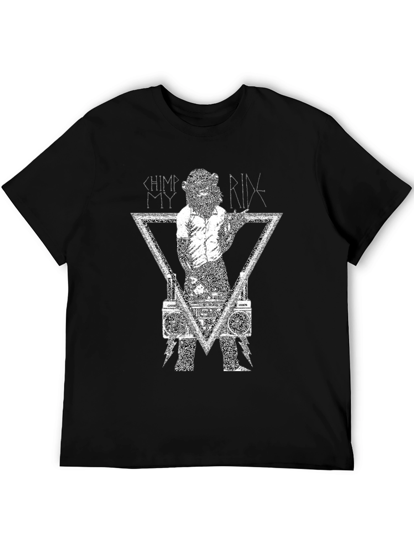 Chimp My Ride Graphic Tee - Black Cotton T-Shirt