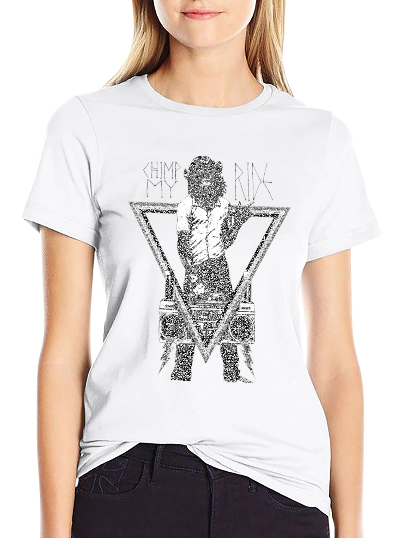 Chimp My Ride Graphic Tee - Black Cotton T-Shirt