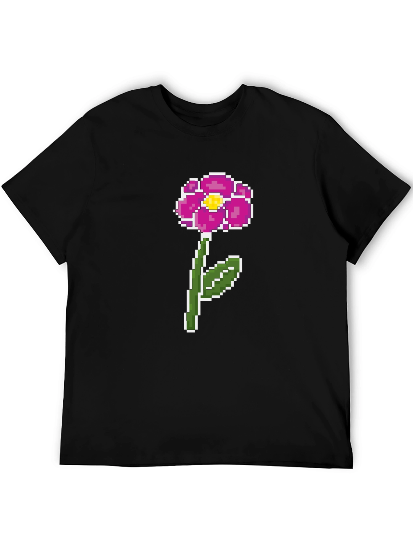 Pixel Flower Graphic Tee - Retro Gaming Style