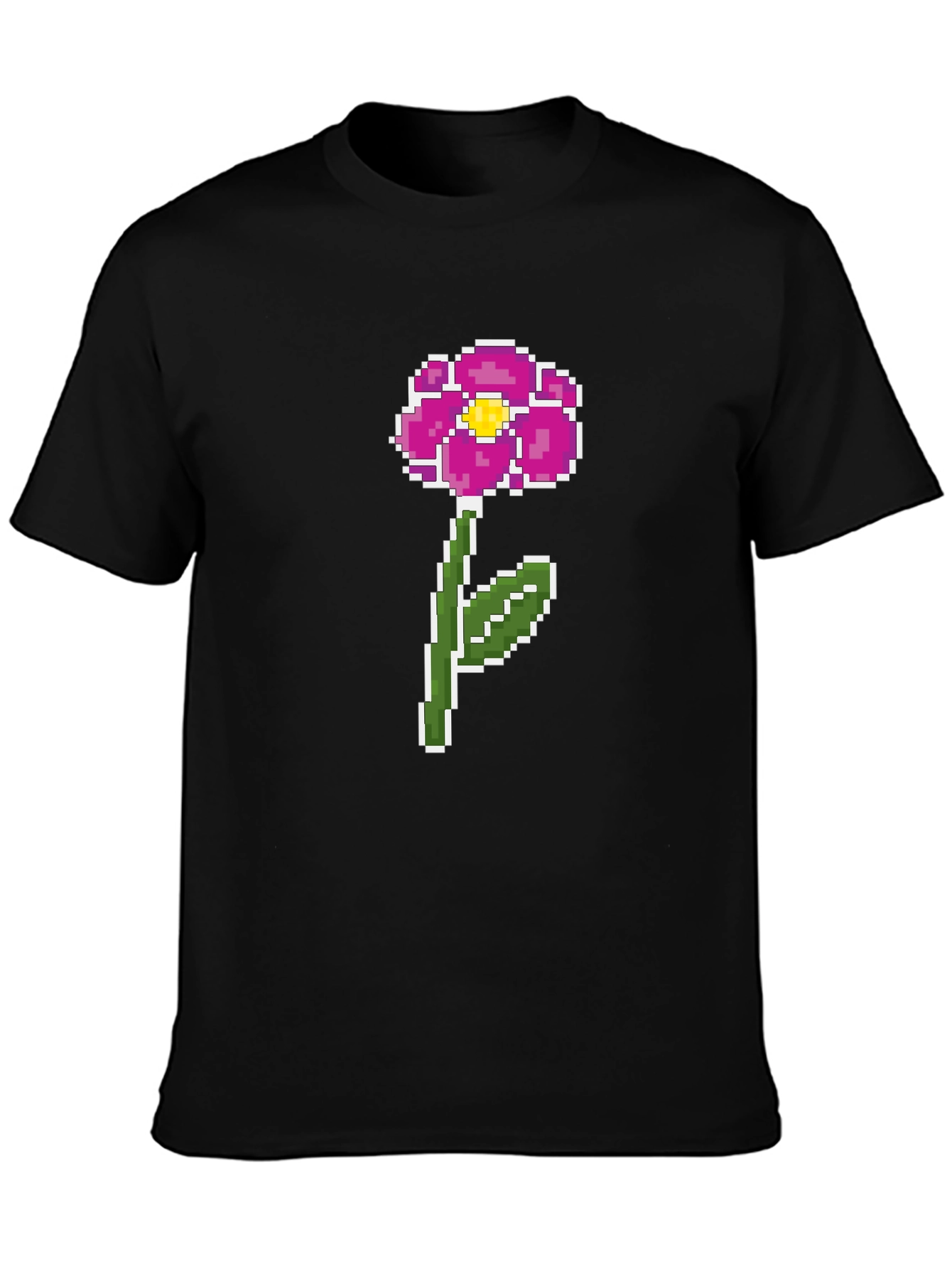 Pixel Flower Graphic Tee - Retro Gaming Style