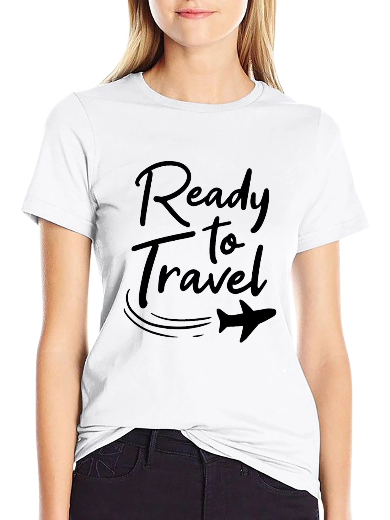 Ready to Travel Black Graphic Tee