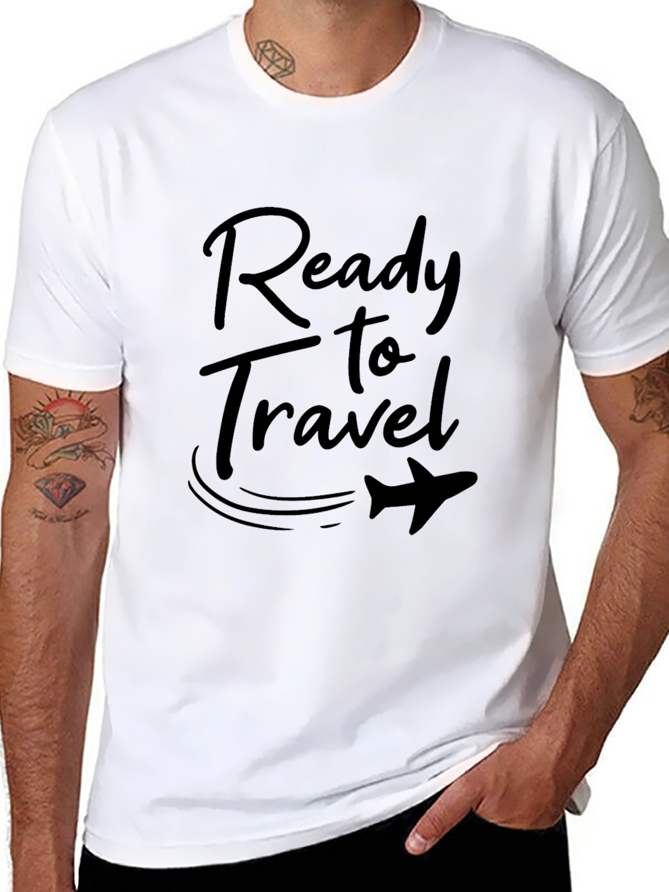 Ready to Travel Black Graphic Tee