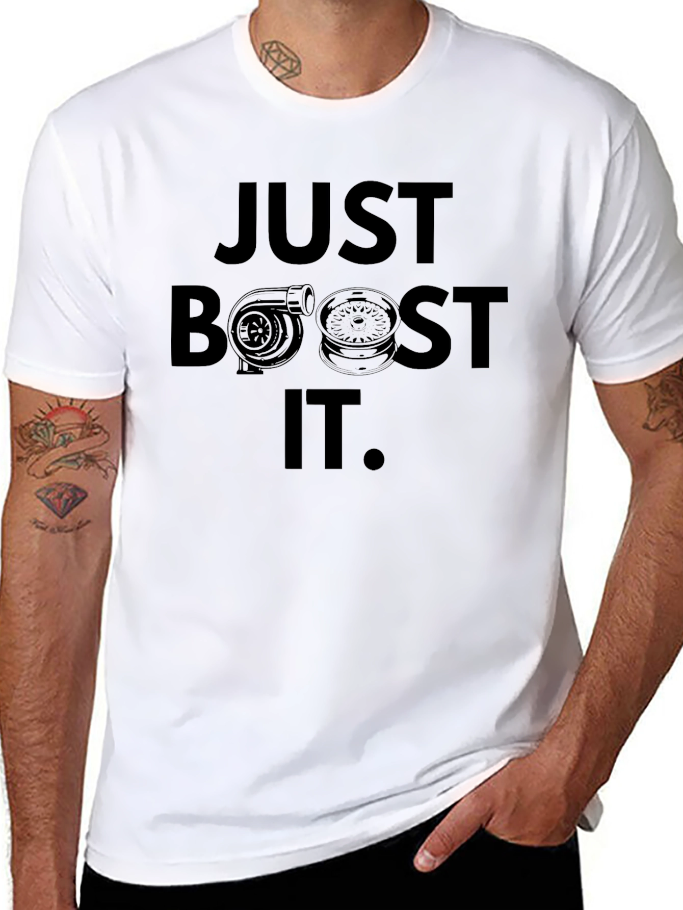 Just Boost It T-Shirt - Black Turbo Graphic Tee