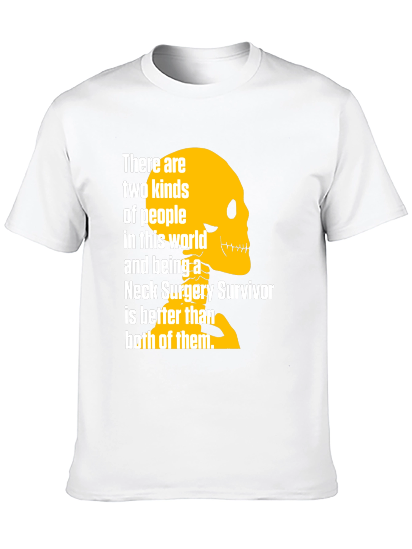 Neck Surgery Survivor T-Shirt - Funny Skeleton Design