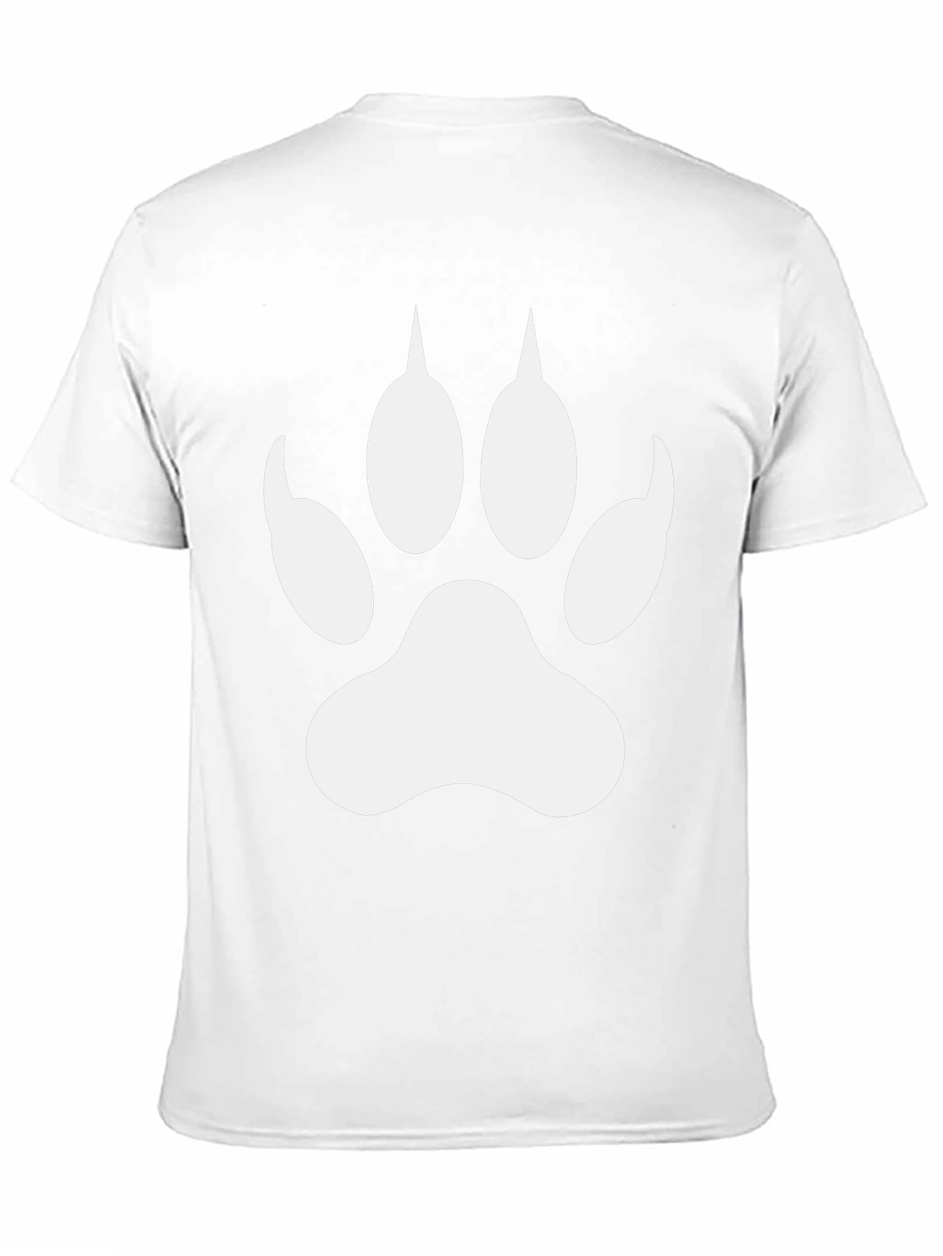 Black T-Shirt with White Paw Print Design