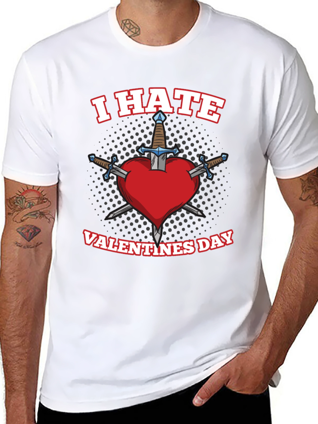 I Hate Valentines Day Heart Sword T-Shirt