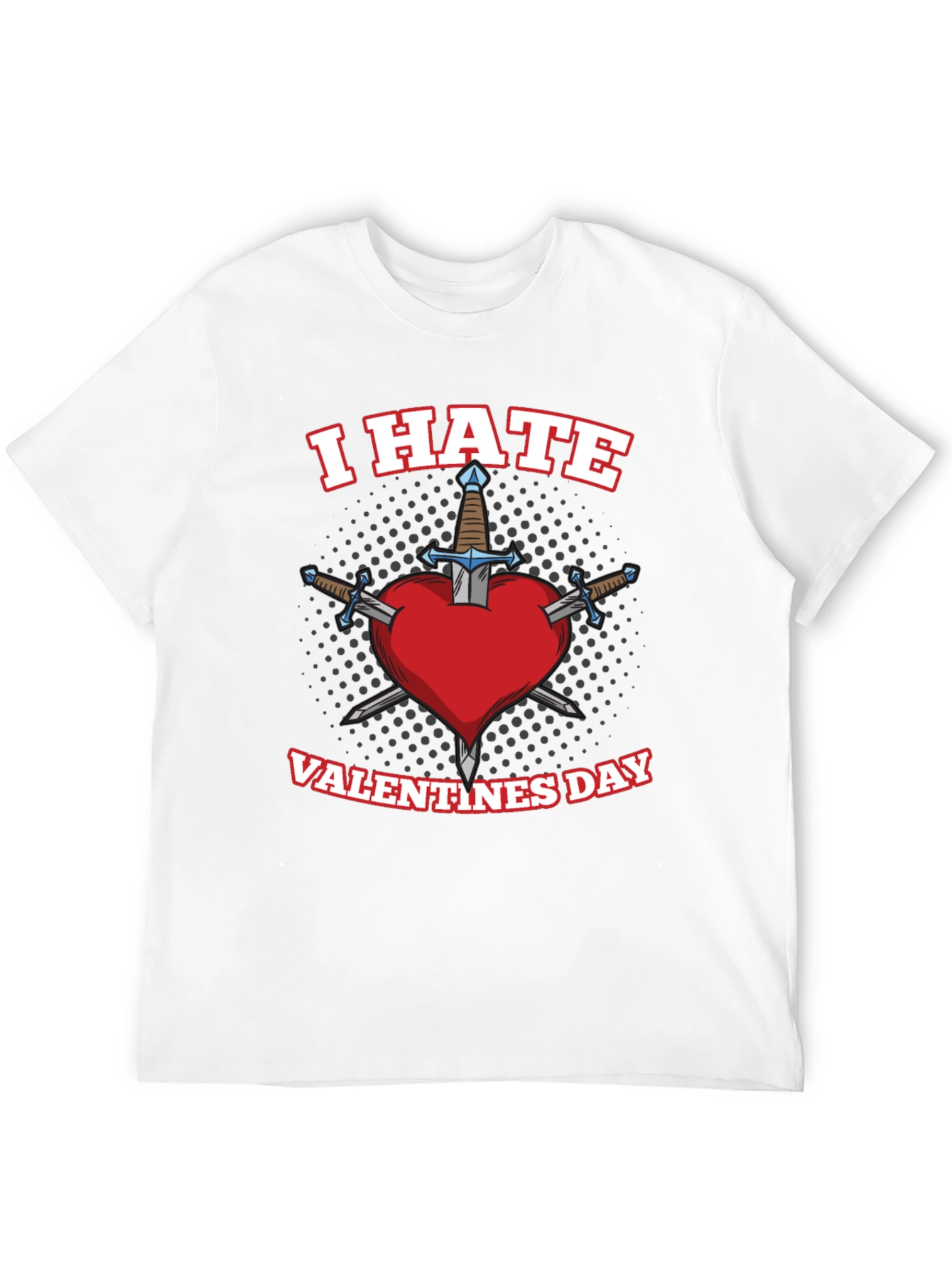 I Hate Valentines Day Heart Sword T-Shirt
