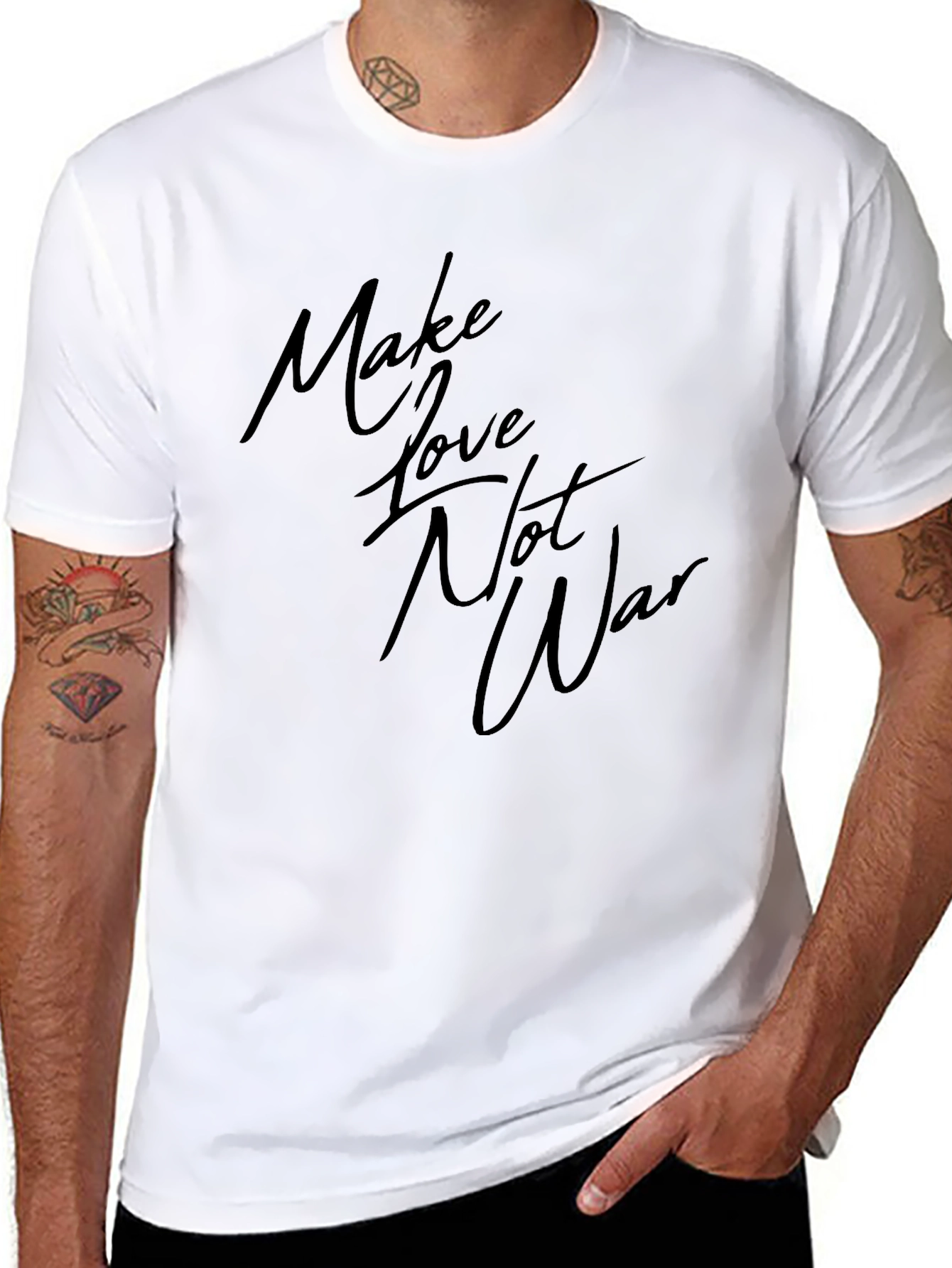 Make Love Not War Black Graphic Tee