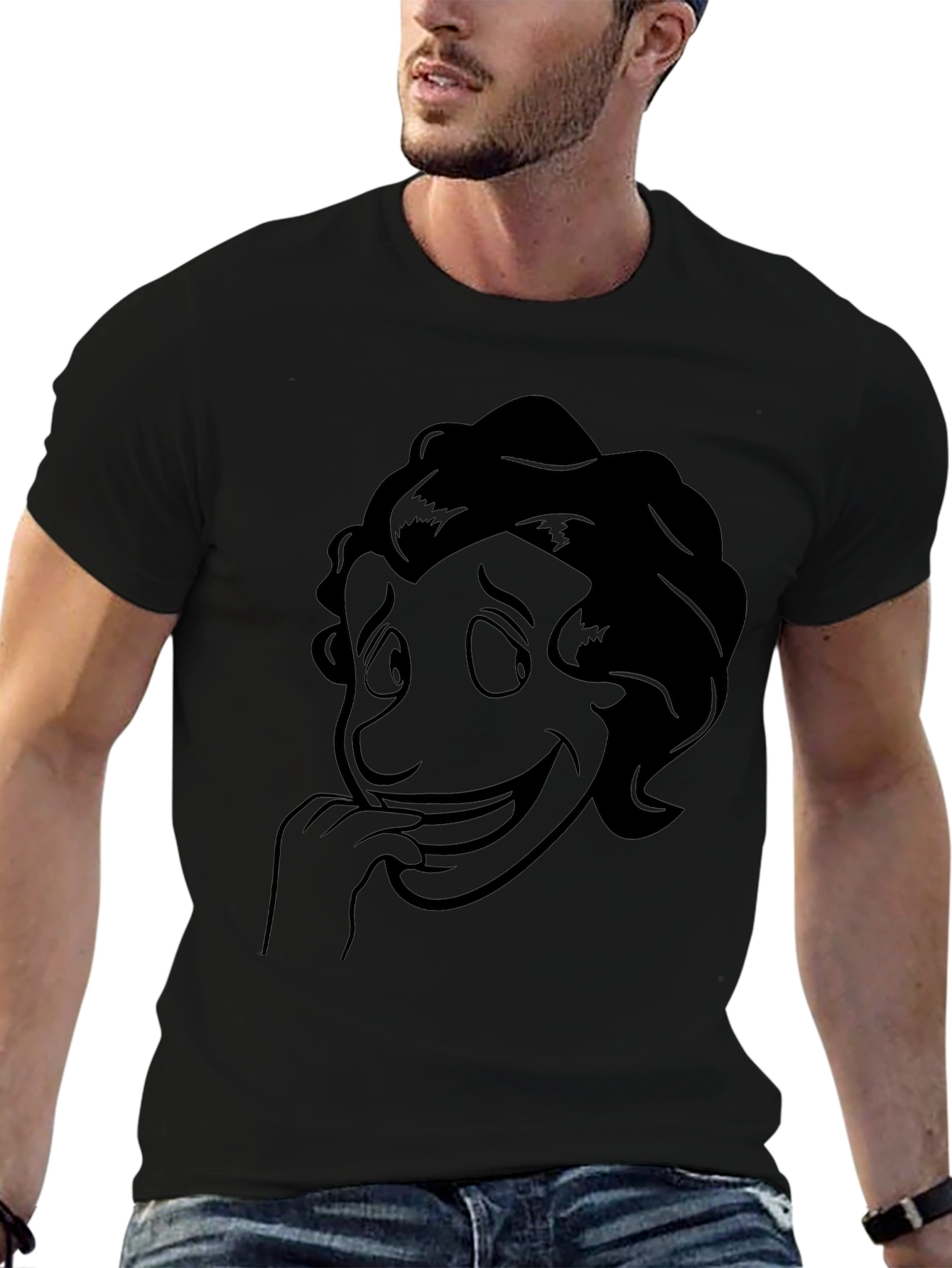 Cartoon Character Graphic Black T-Shirt
