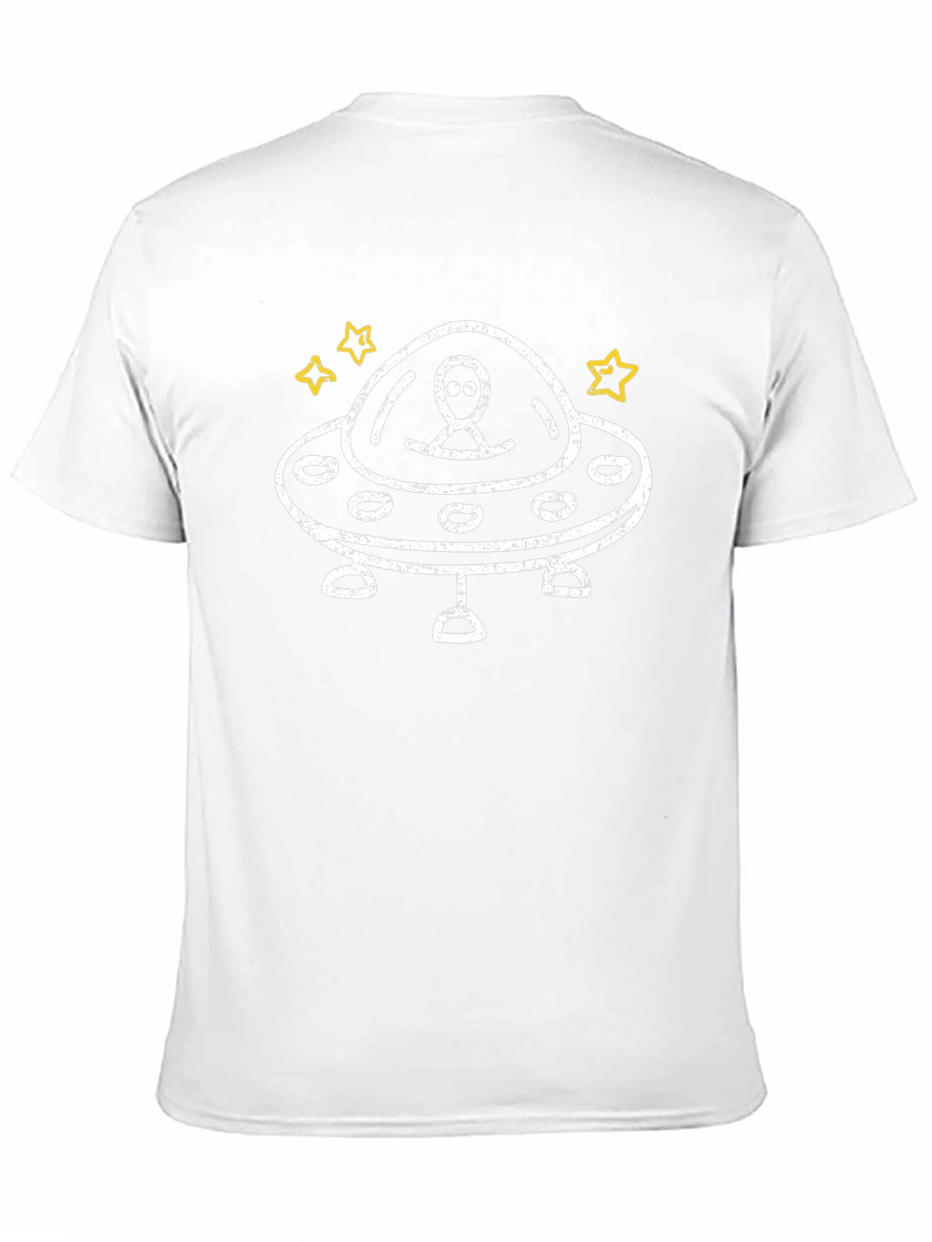 Alien Spaceship Graphic Tee - Black Cotton T-Shirt