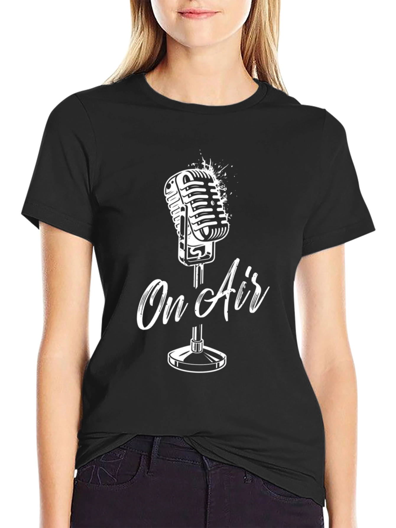 On Air Microphone Graphic Tee - Black