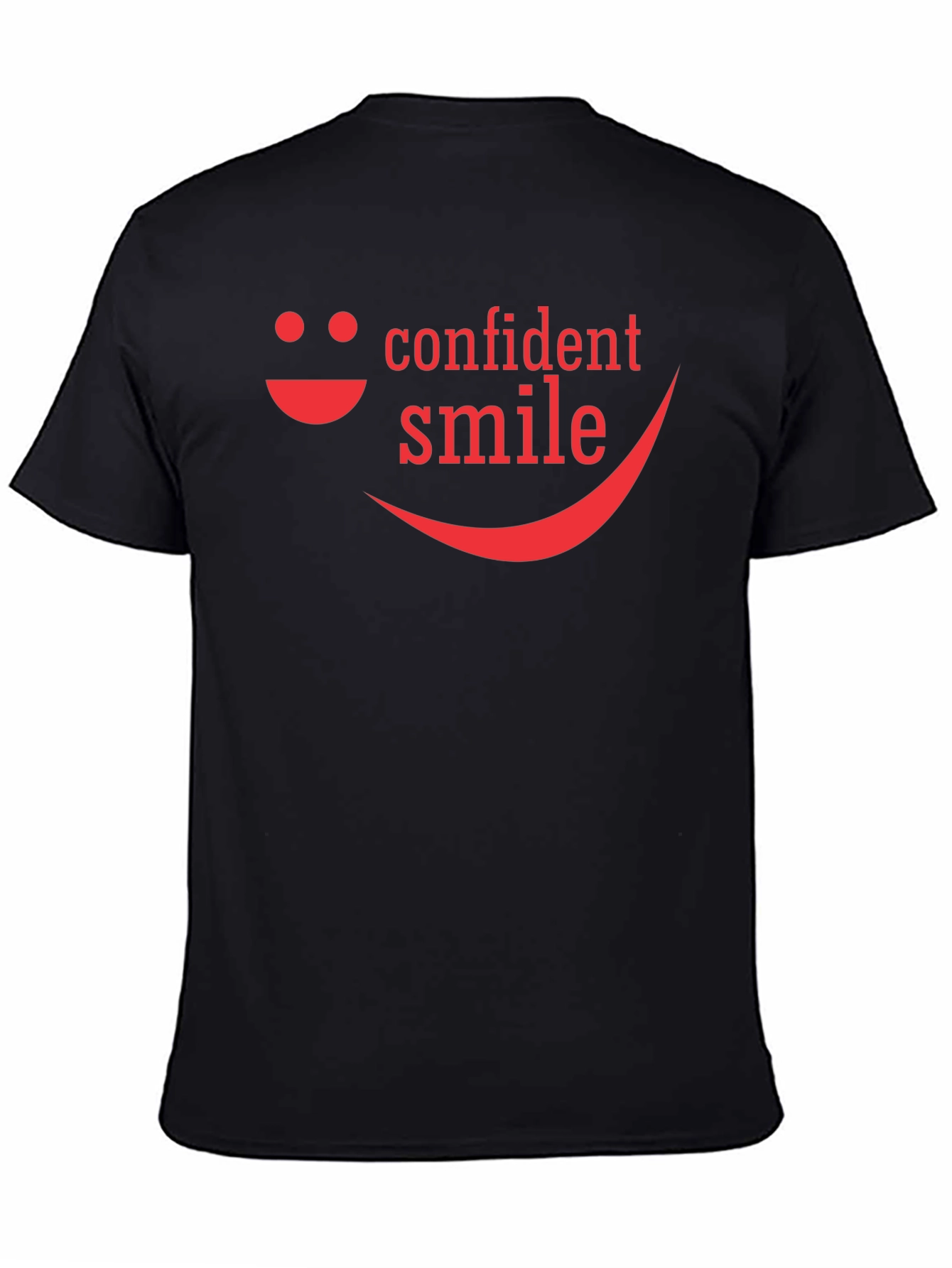 Confident Smile Graphic Tee - Black Cotton Blend