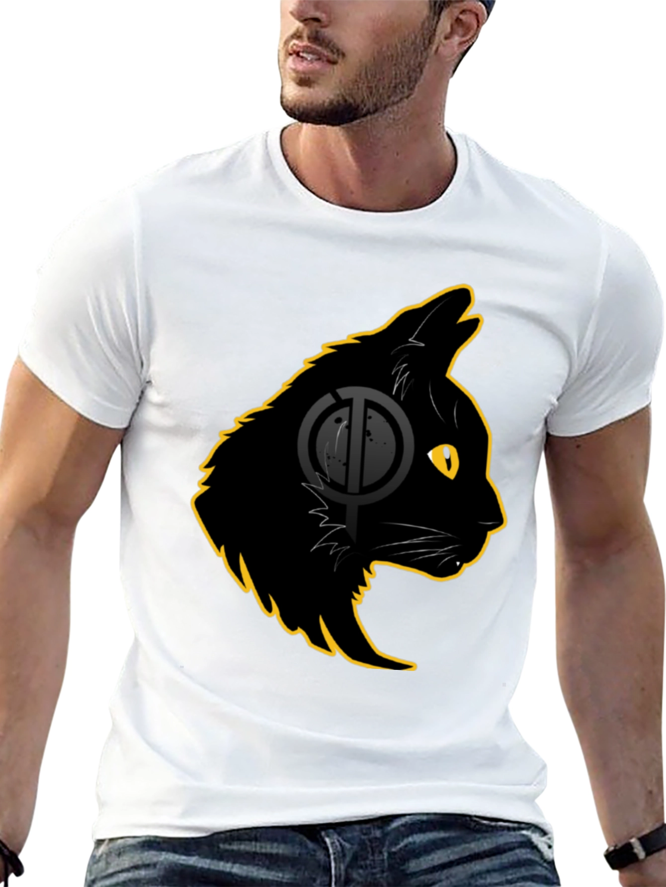Black Cat Graphic T-Shirt - Stylish Cat Lover Tee