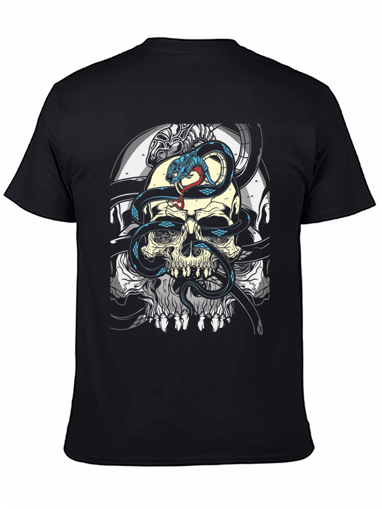 Skull & Snake Graphic Tee - Mens Black T-Shirt