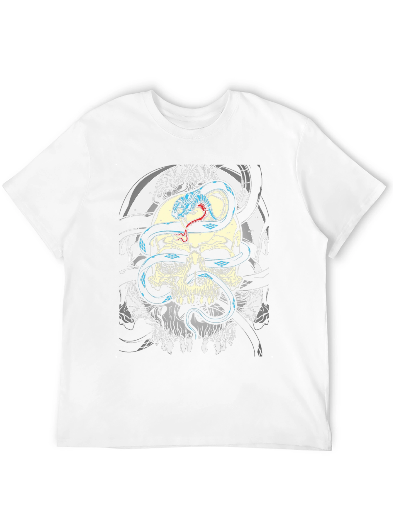 Skull & Snake Graphic Tee - Mens Black T-Shirt