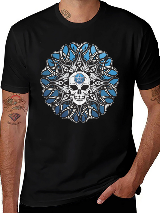 Skull Pentagram Mandala T-Shirt - Graphic Tee