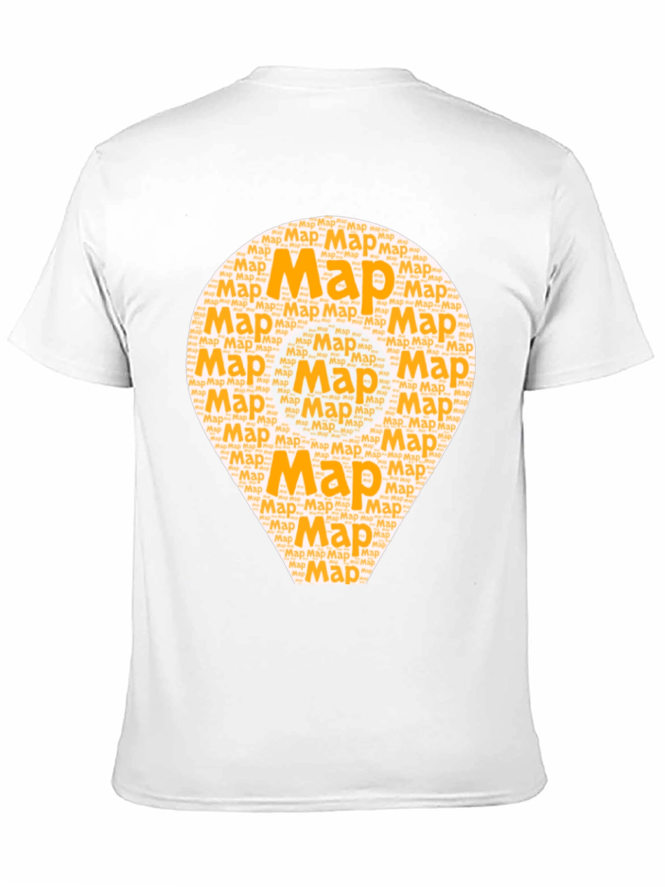 Map Word Art Graphic T-Shirt - Black