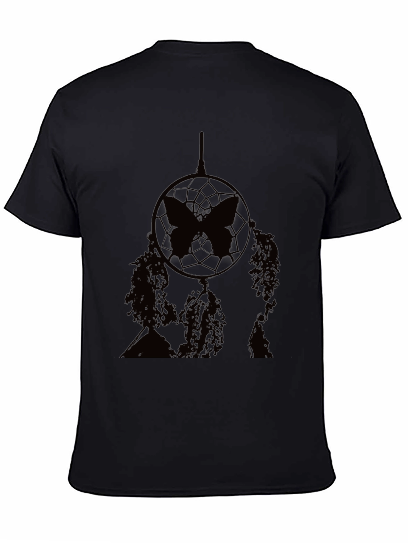 Dreamcatcher Butterfly Graphic T-Shirt - Black