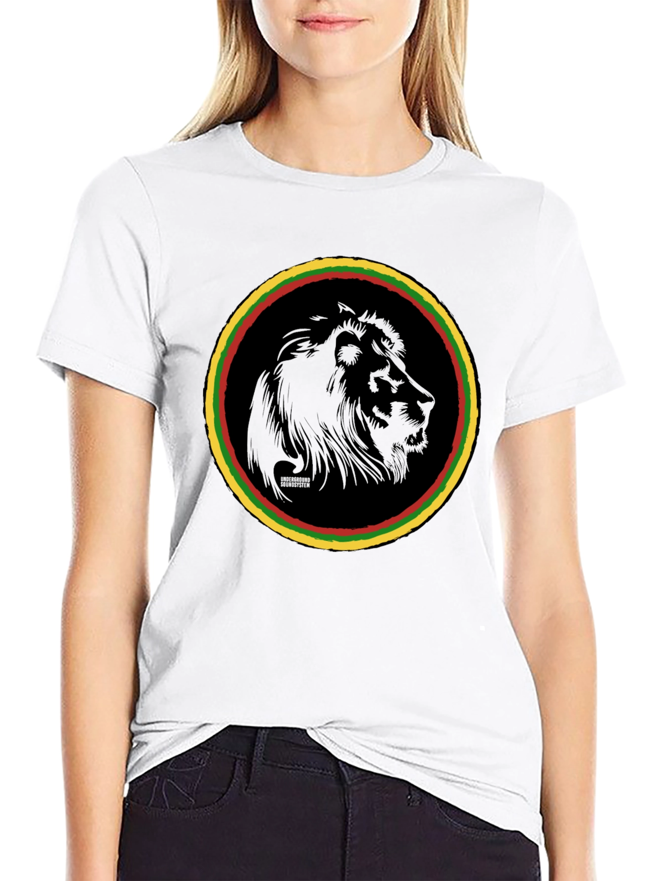 Rasta Lion Graphic Tee - Black