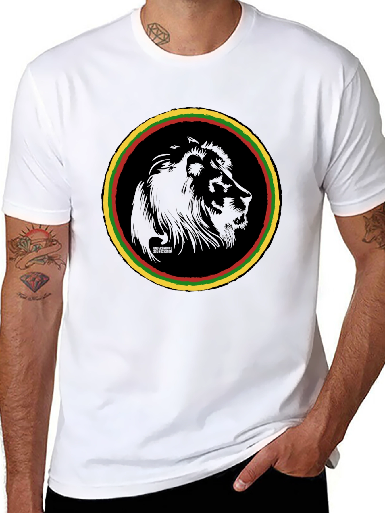 Rasta Lion Graphic Tee - Black