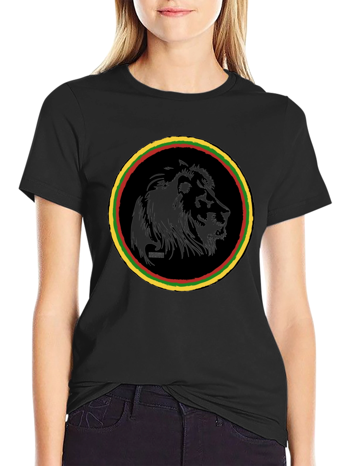 Rasta Lion Graphic Tee - Black