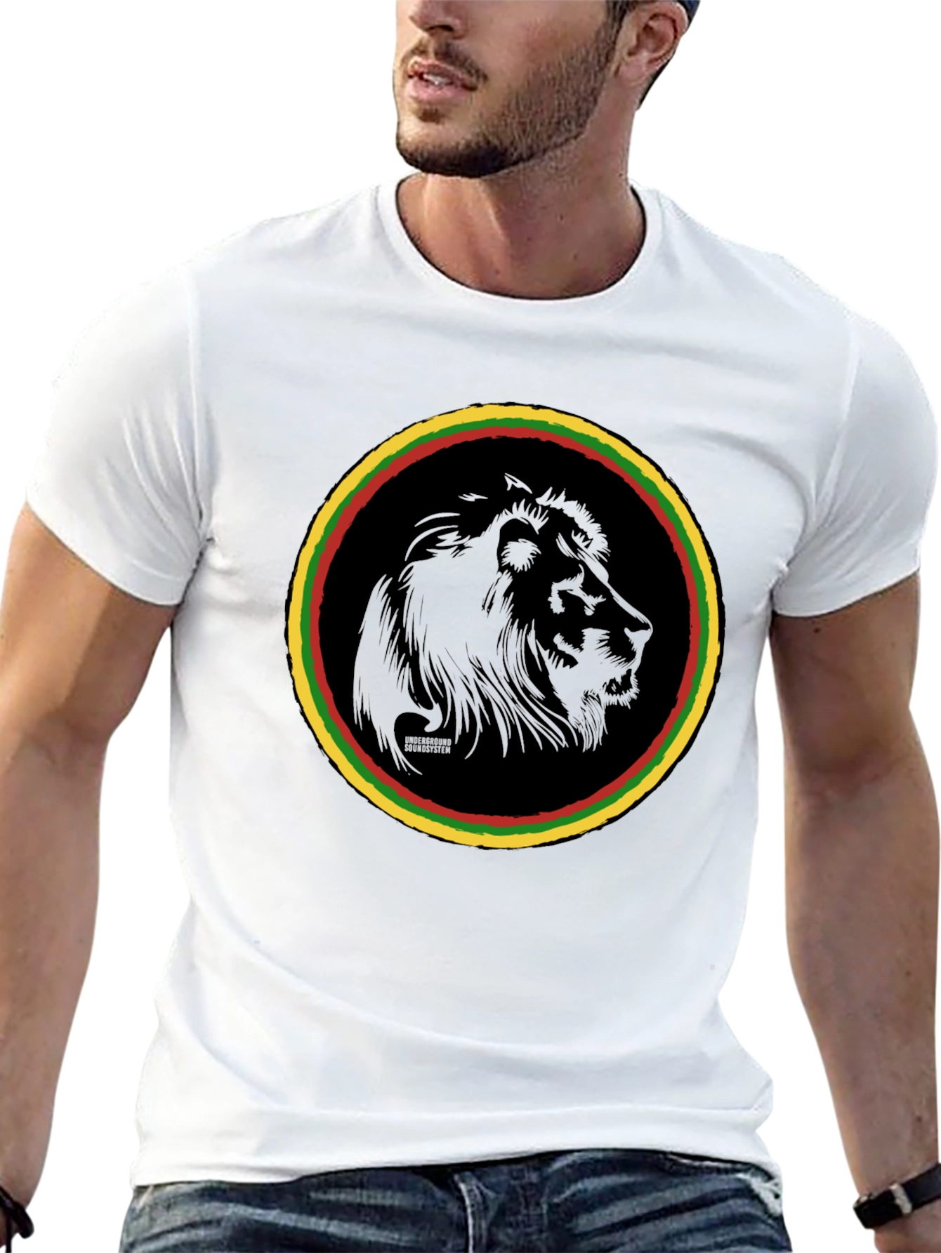 Rasta Lion Graphic Tee - Black