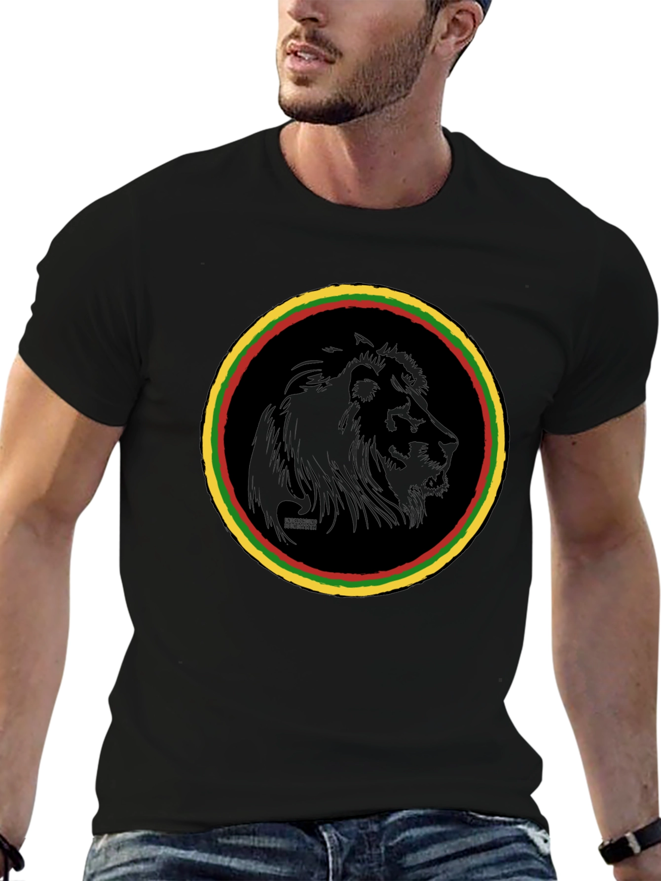 Rasta Lion Graphic Tee - Black