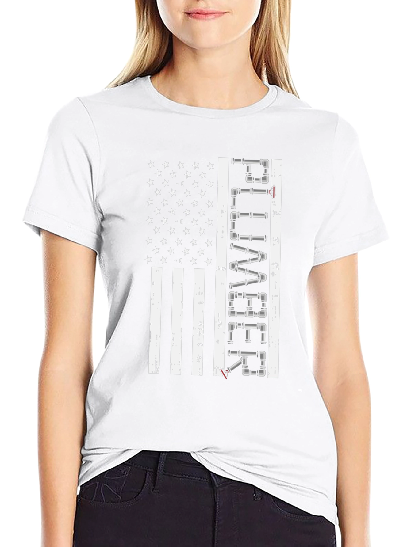 Plumber American Flag Graphic Tee