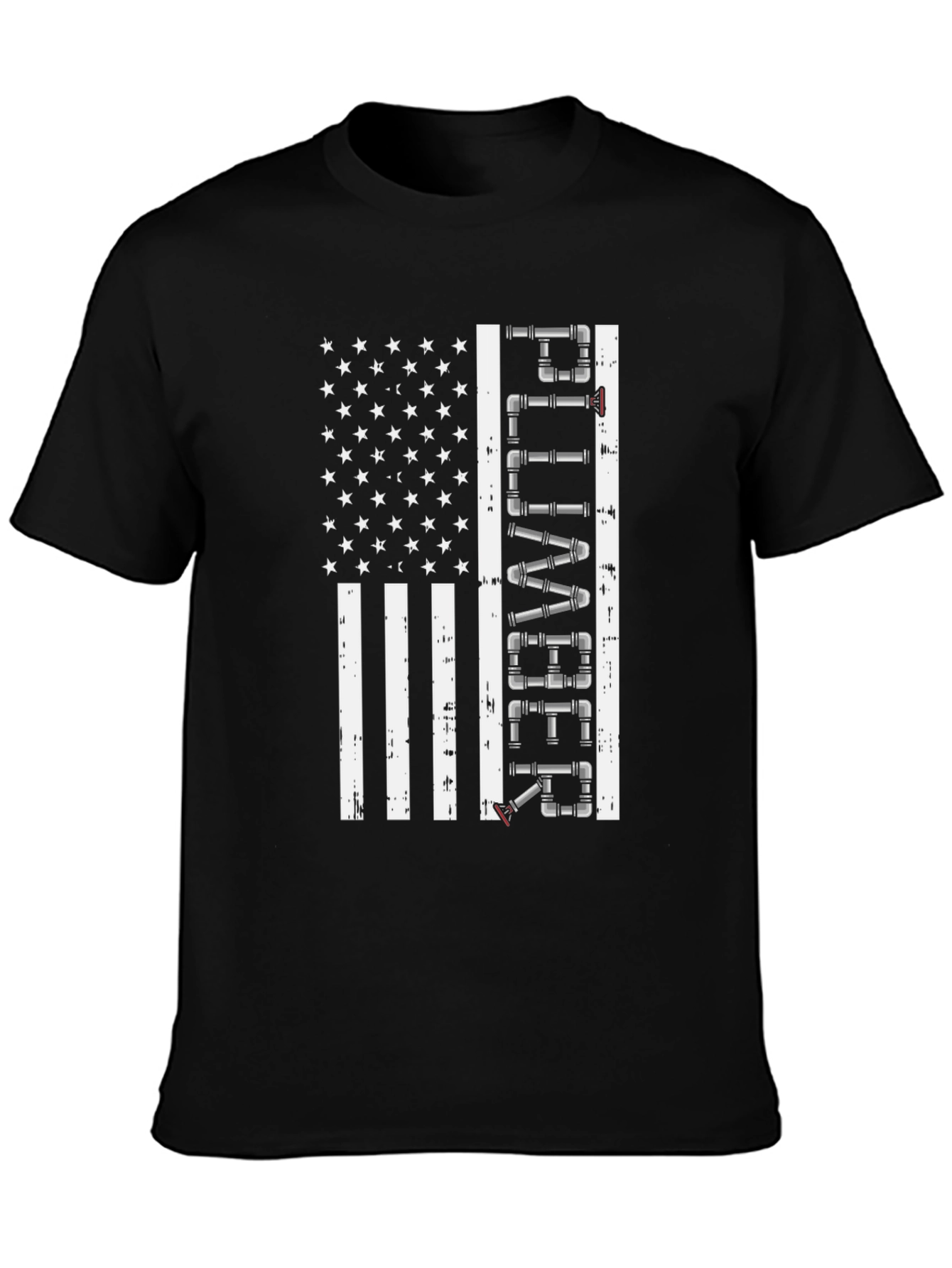 Plumber American Flag Graphic Tee