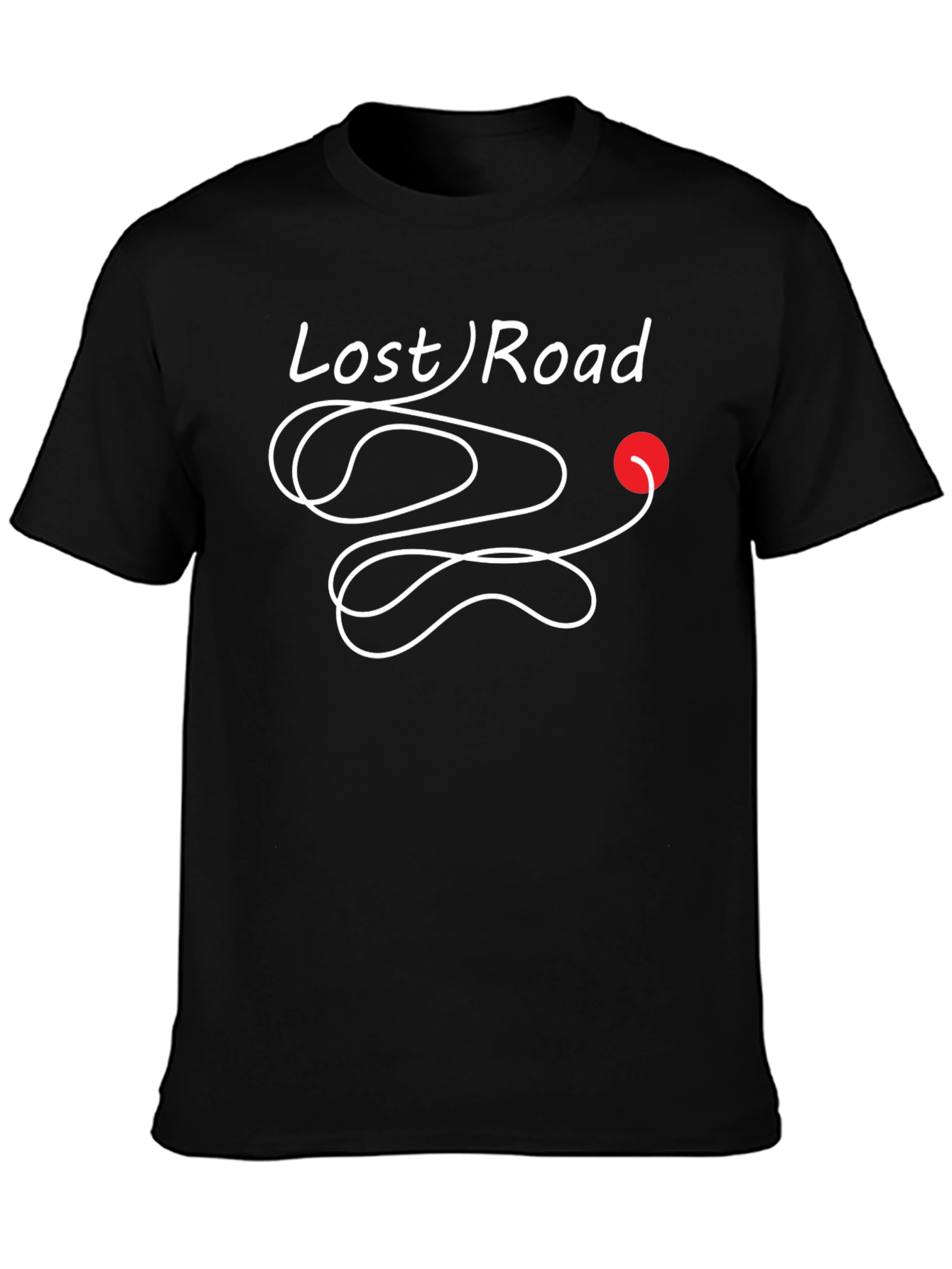 Lost Road Graphic Tee - Black Cotton T-Shirt