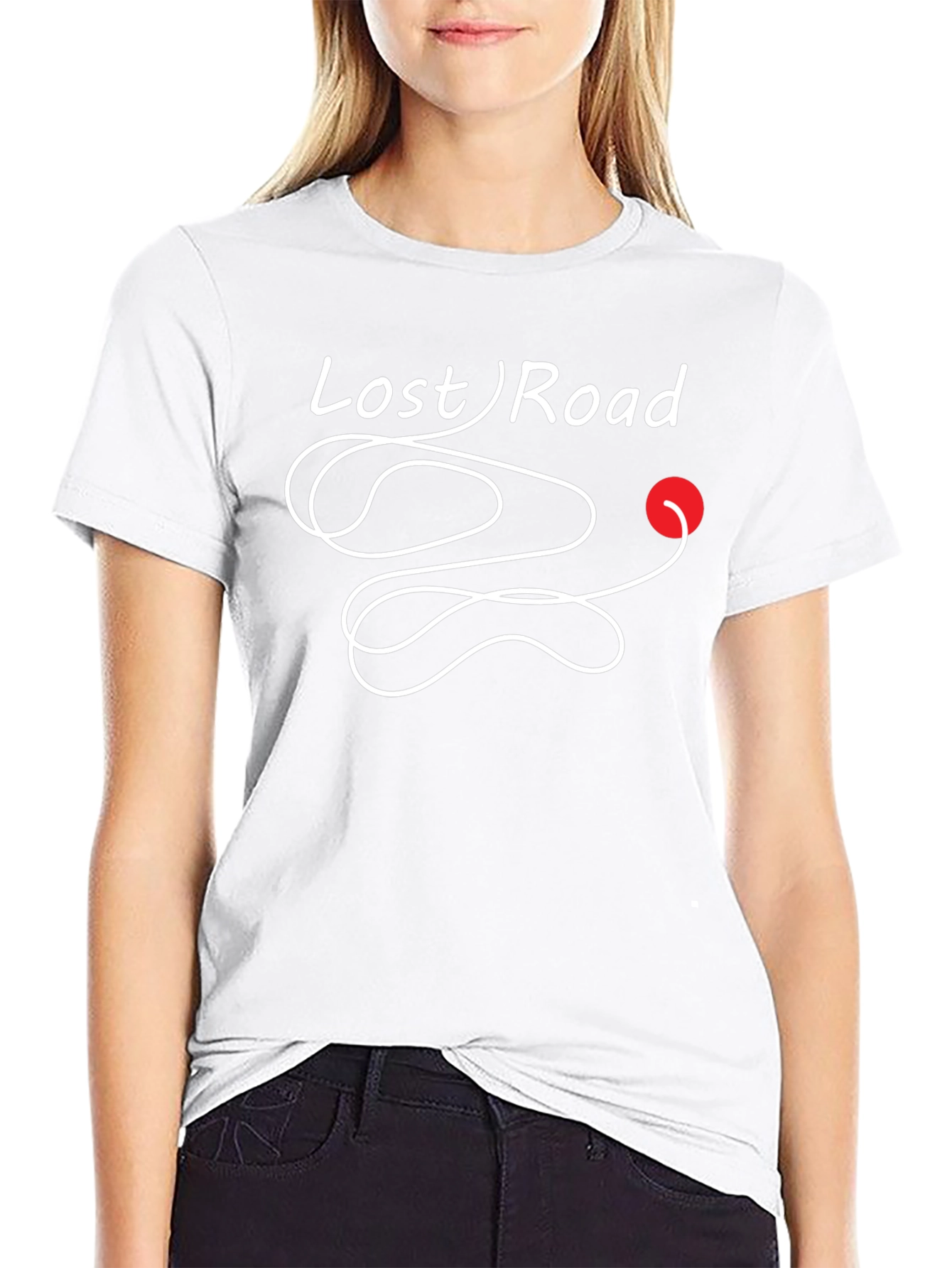 Lost Road Graphic Tee - Black Cotton T-Shirt
