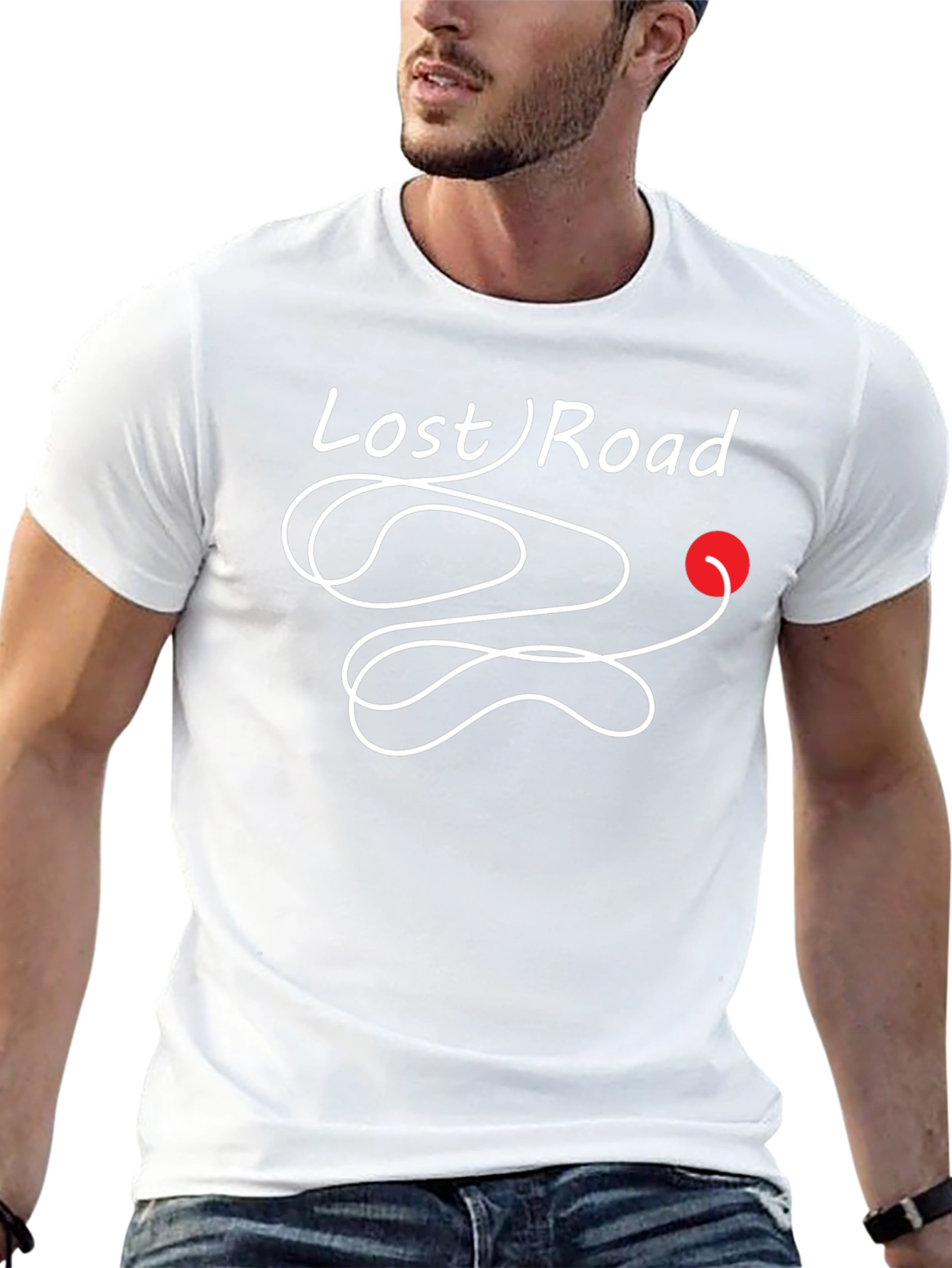 Lost Road Graphic Tee - Black Cotton T-Shirt