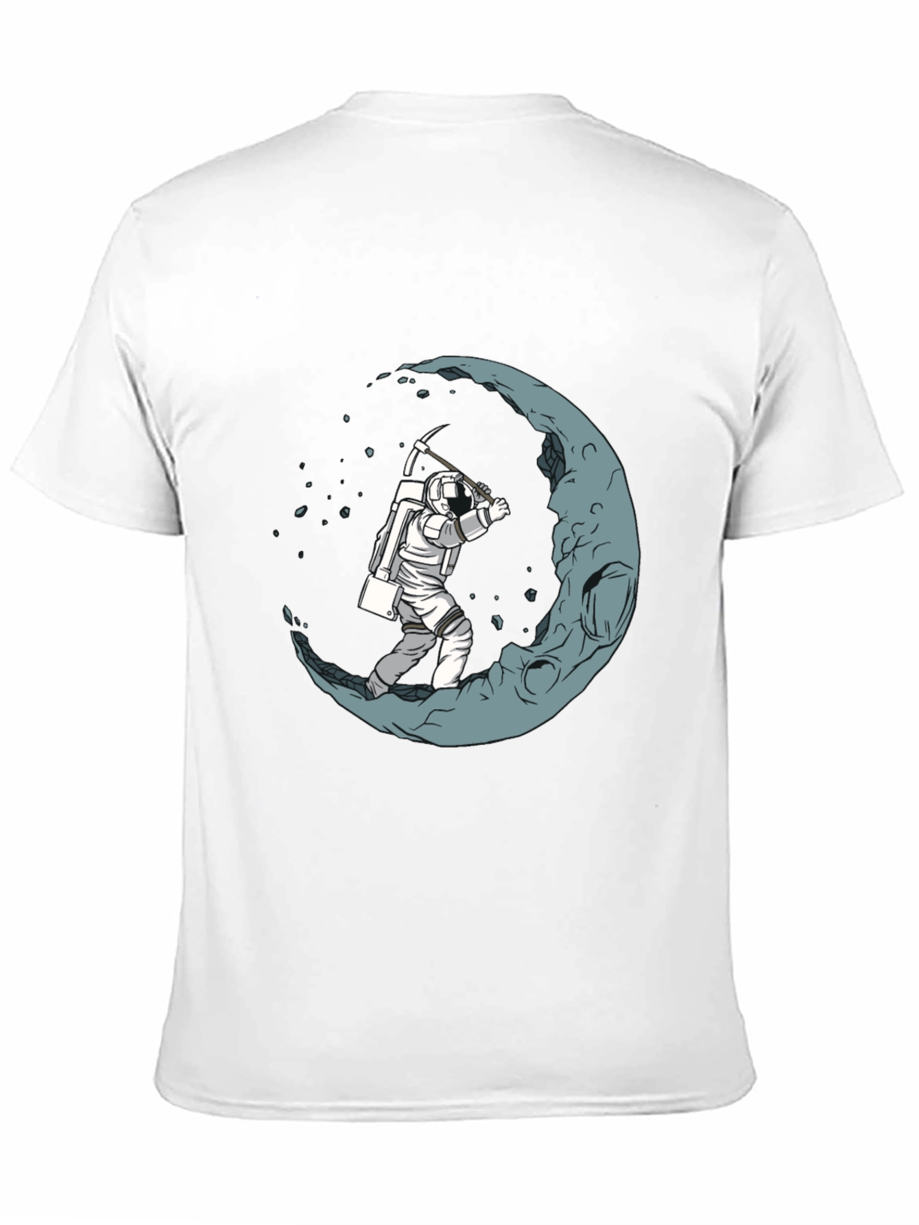 Astronaut Mining the Moon Graphic T-Shirt