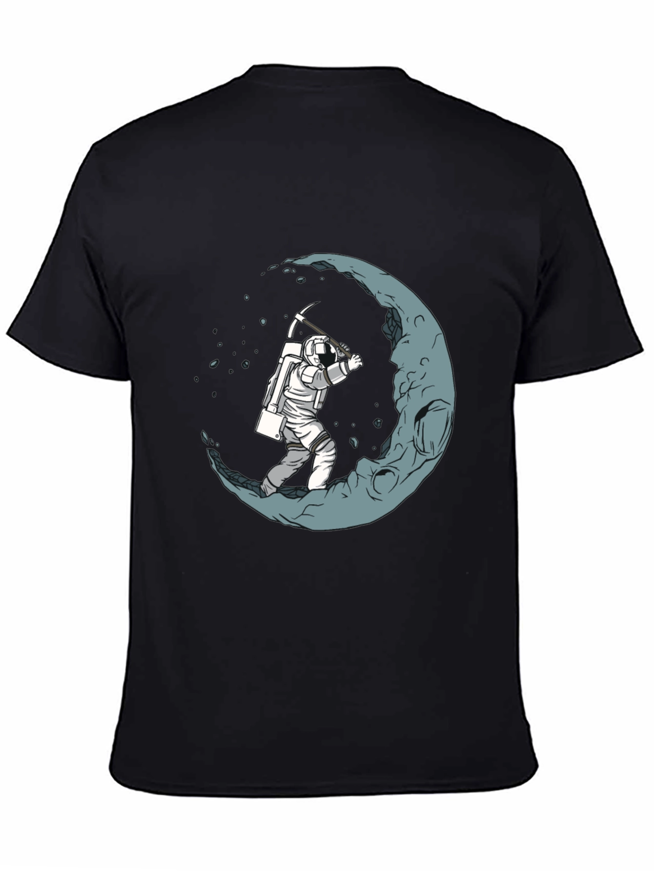 Astronaut Mining the Moon Graphic T-Shirt