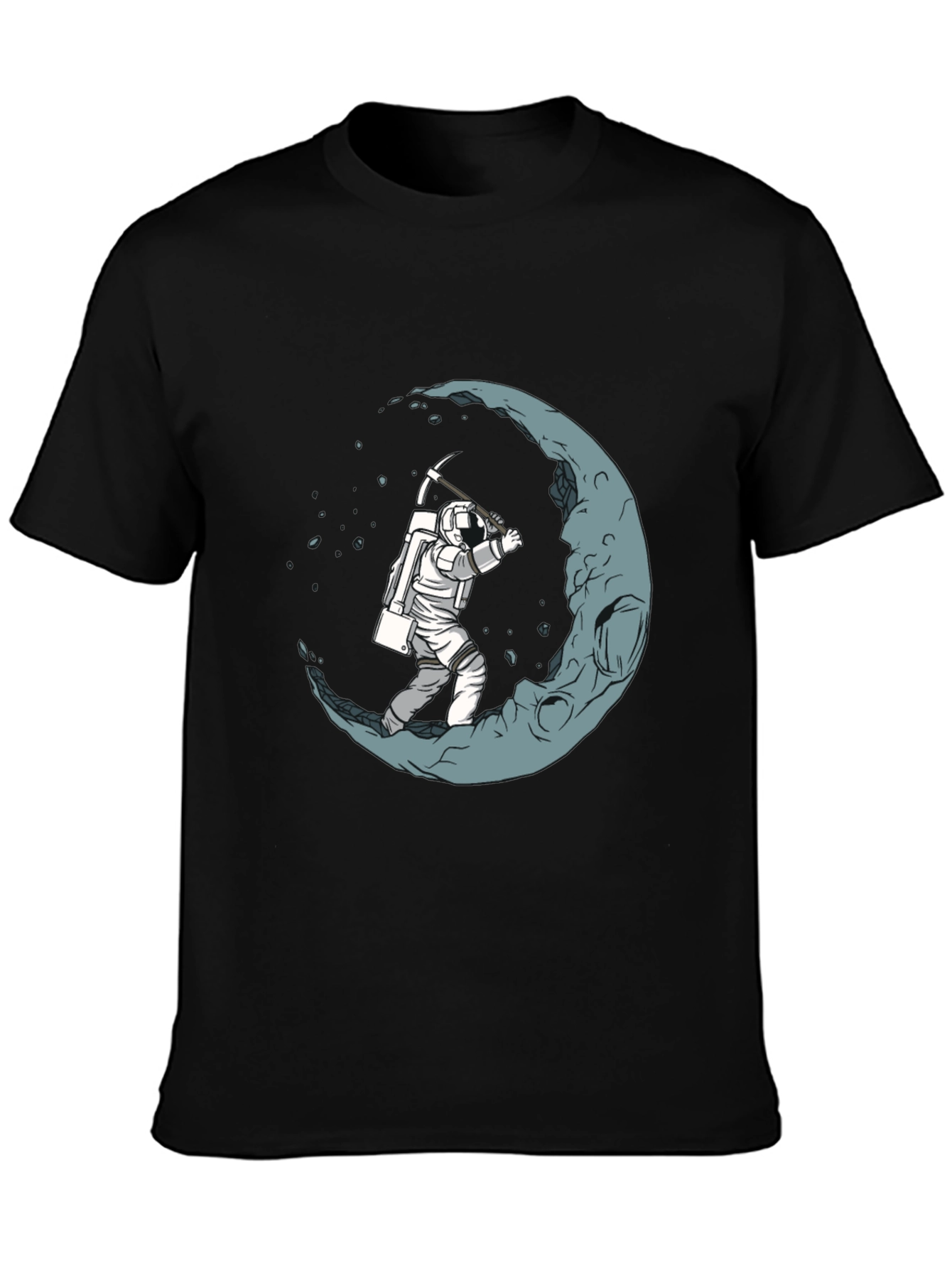 Astronaut Mining the Moon Graphic T-Shirt